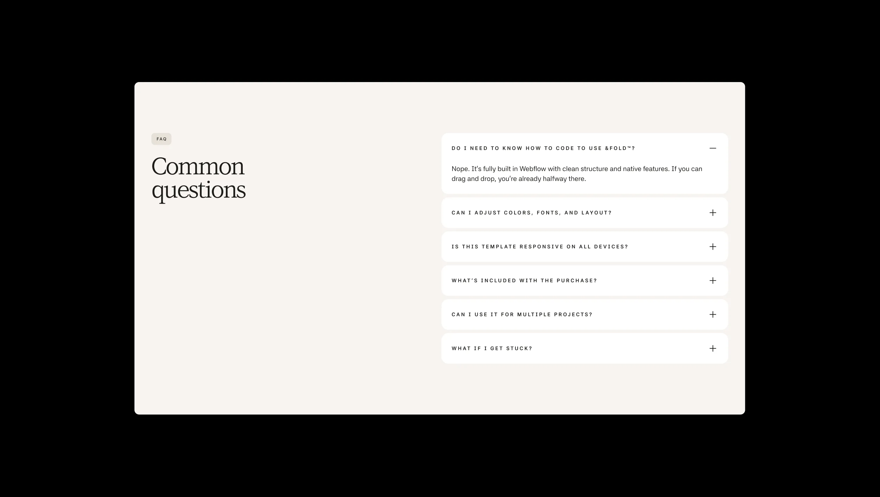 Interactive FAQ Section