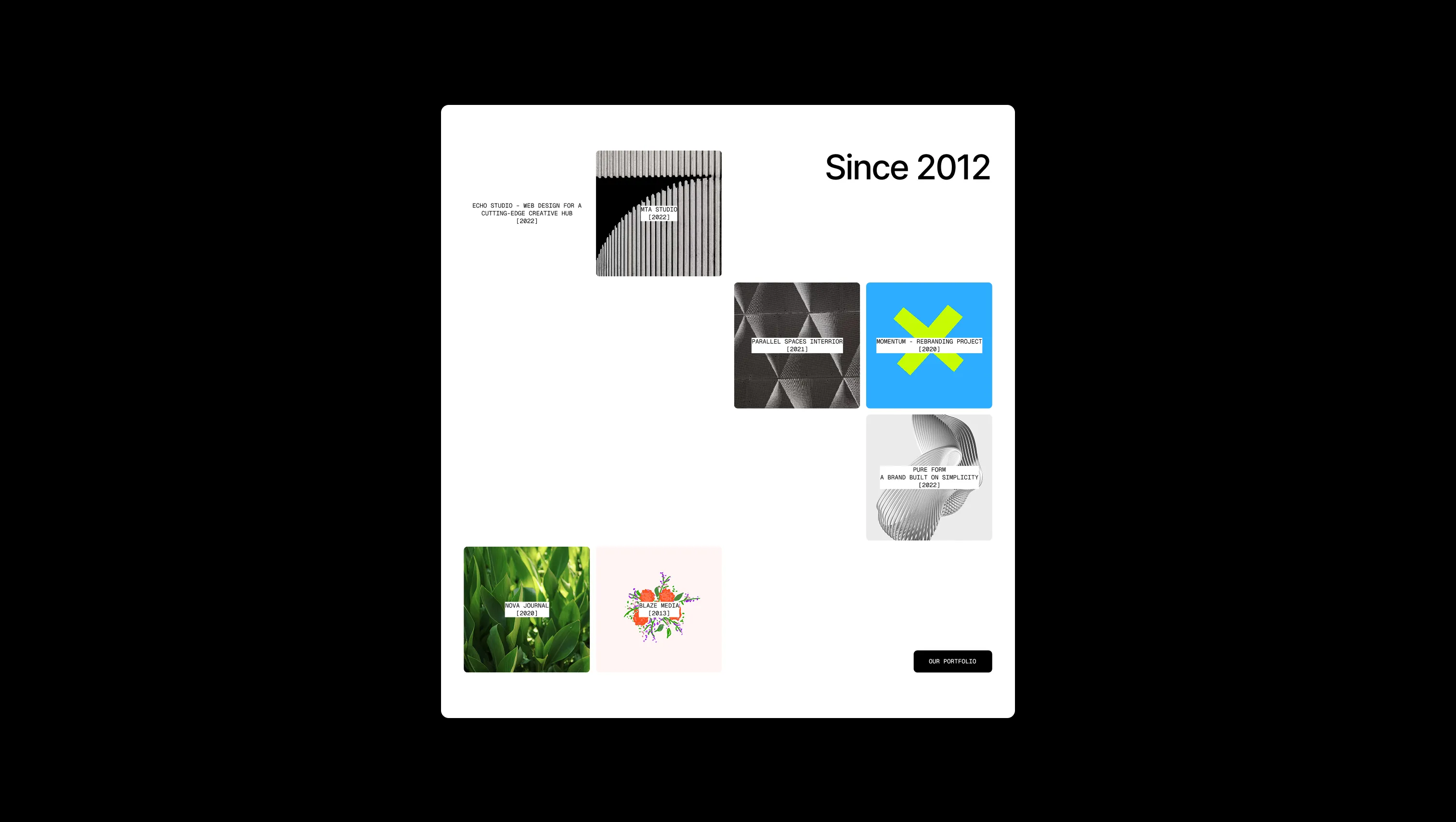 Portfolio Grid with Timeline Header