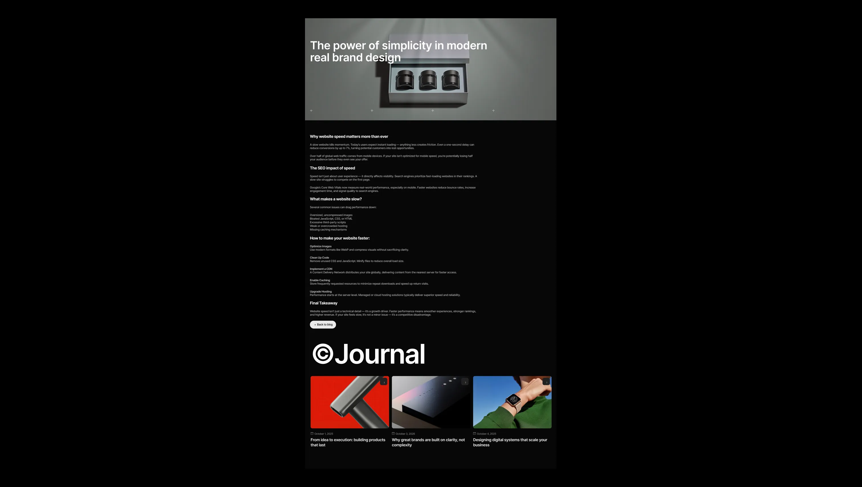 Blog Post Article with Related Grid