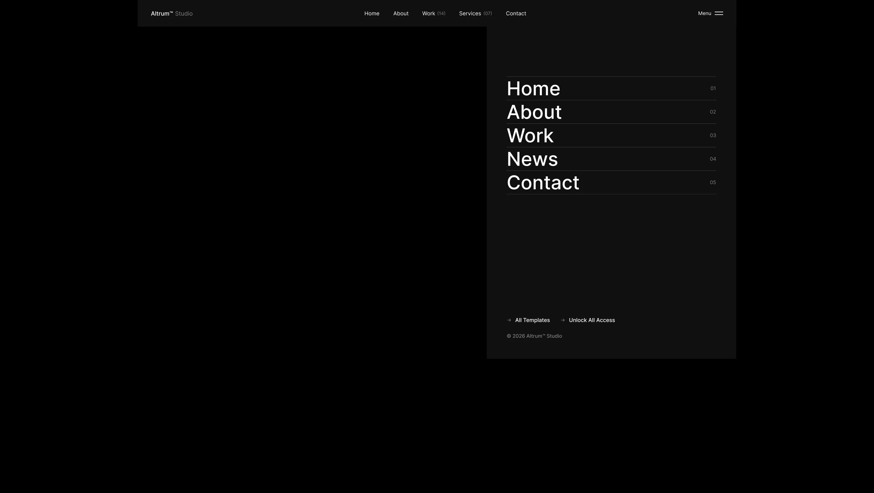 Fullscreen Overlay Navigation Bar