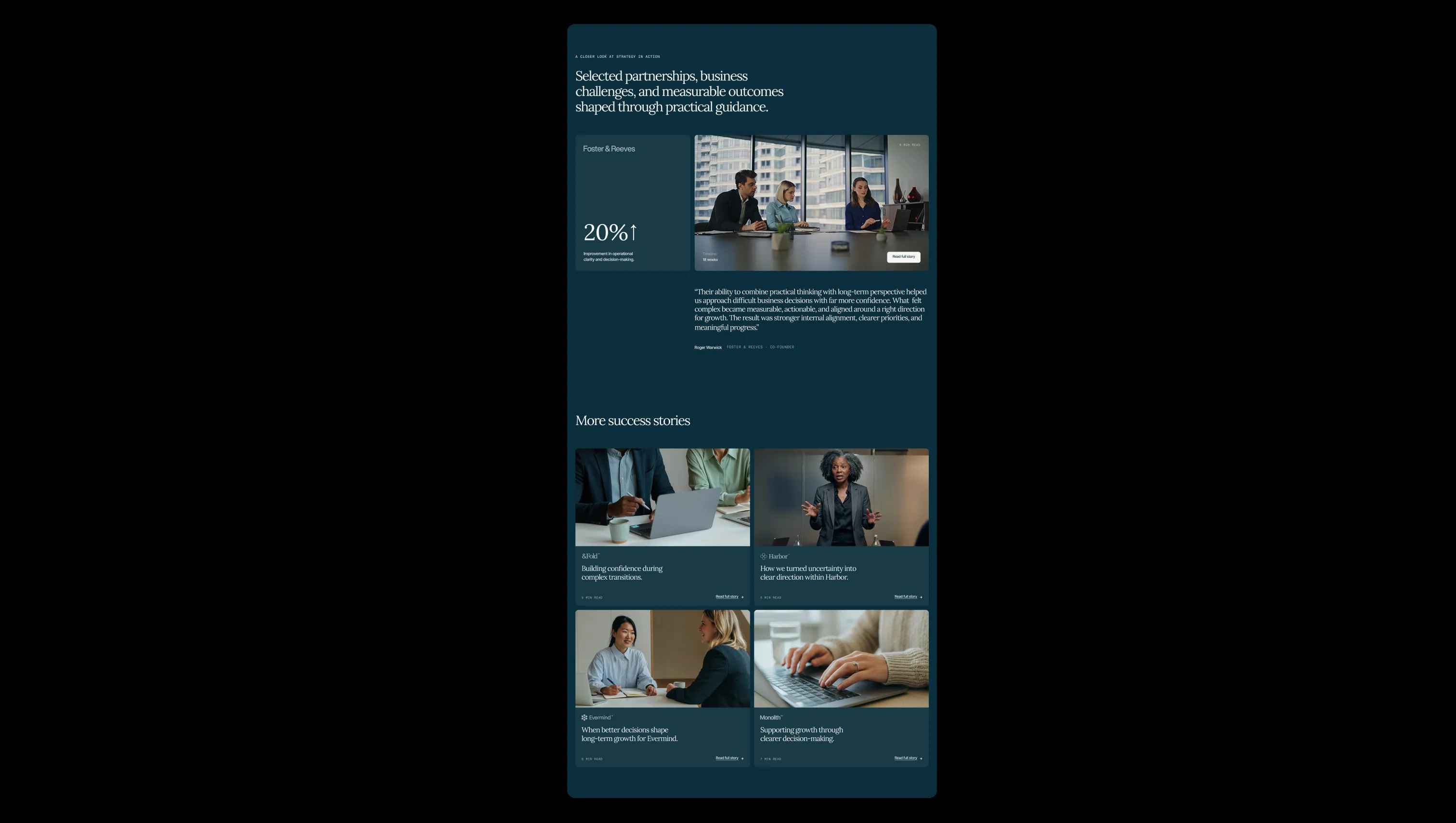 Featured Case Study With Cards Grid