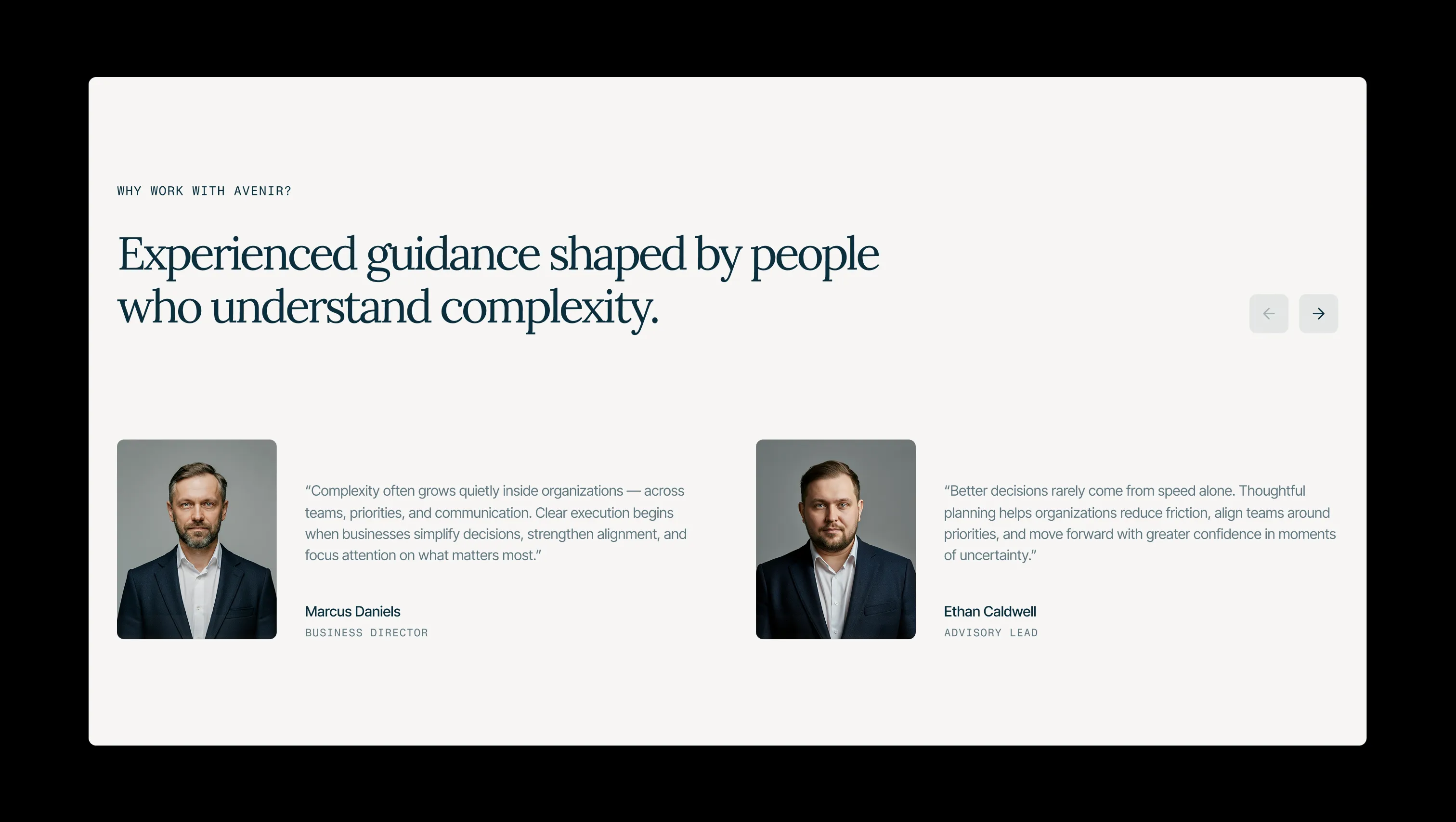 Testimonial Slider With Author Cards