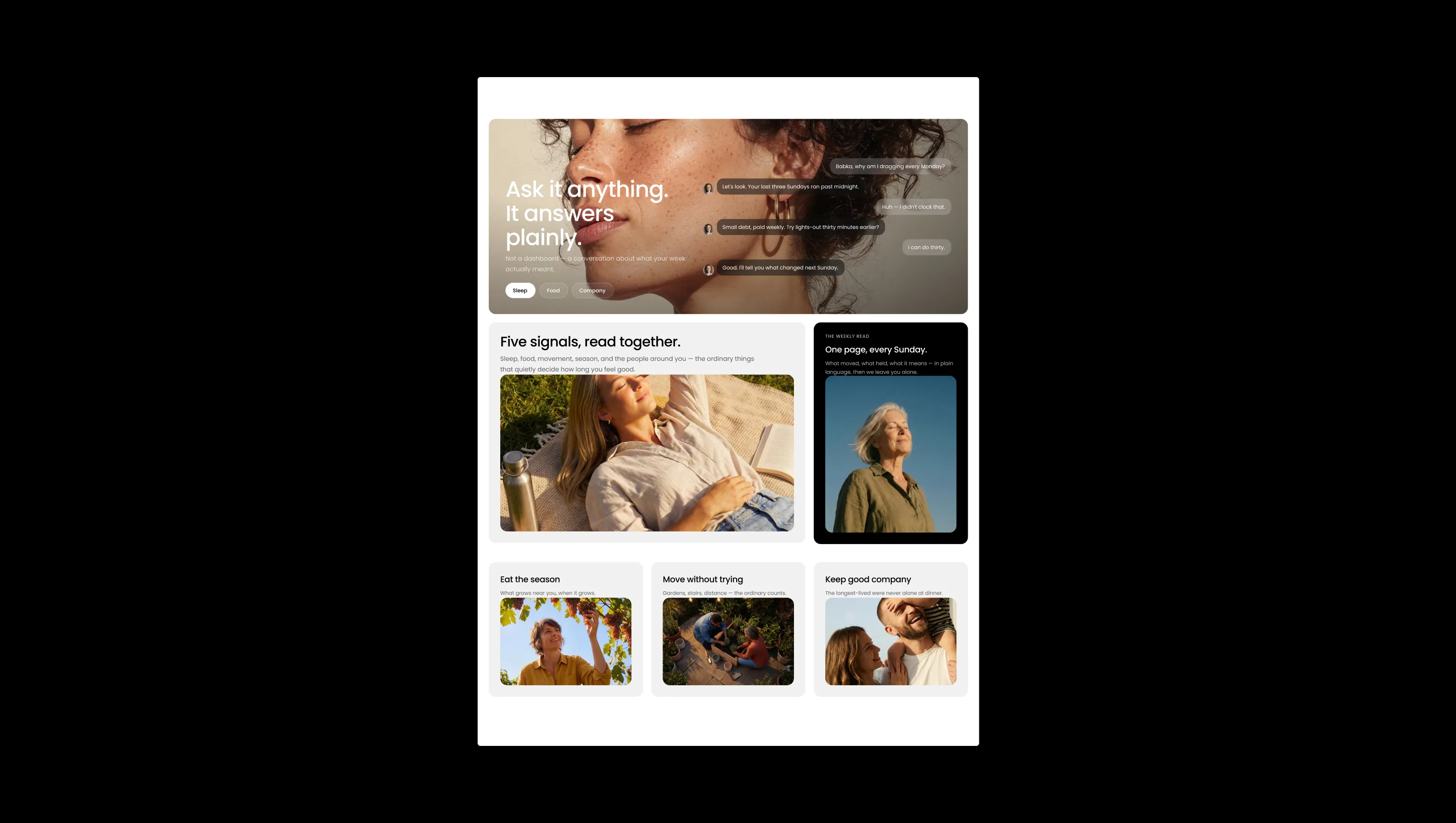 Bento Grid with Interactive Chat Preview