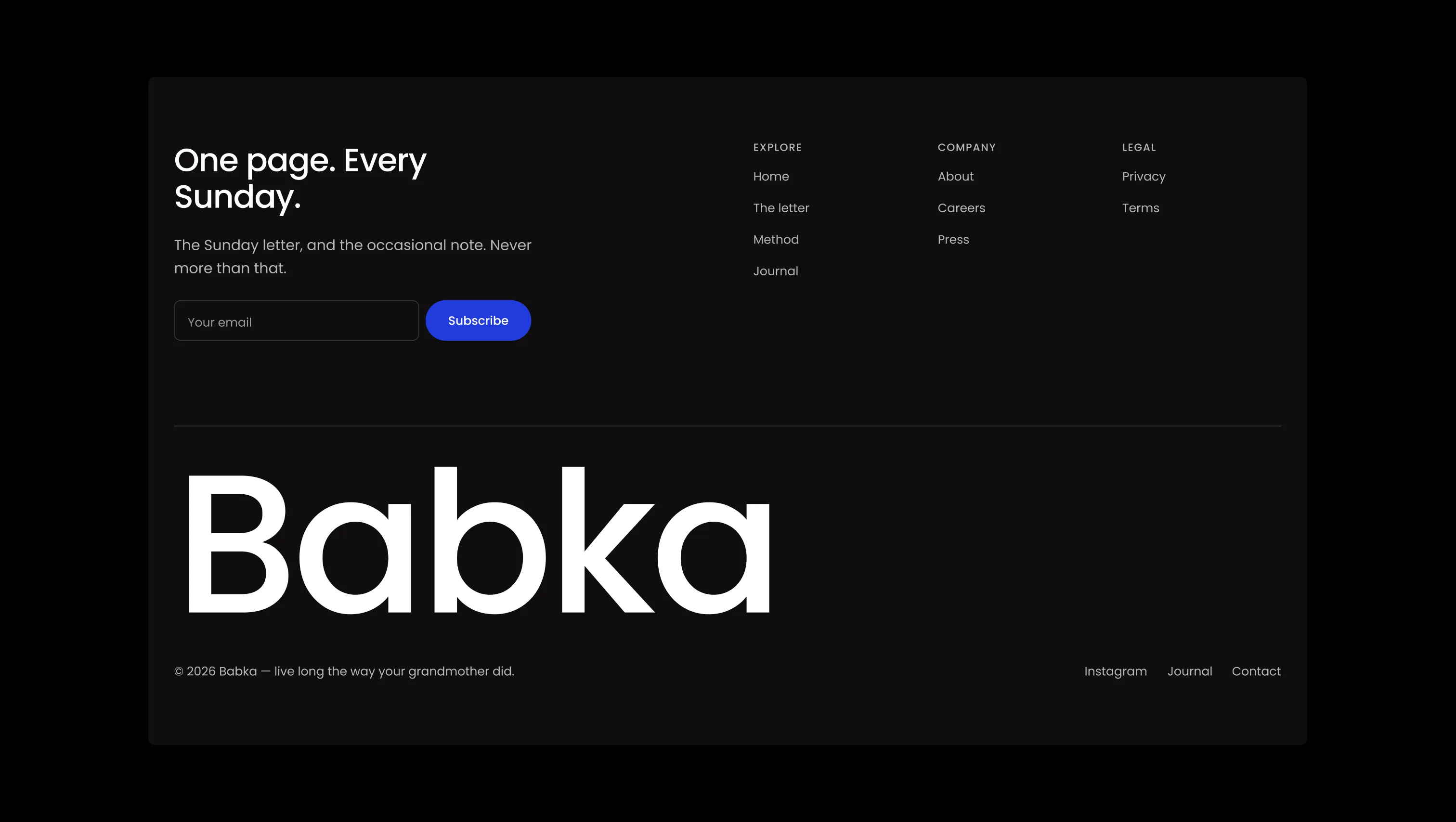 Footer with Newsletter and Navigation