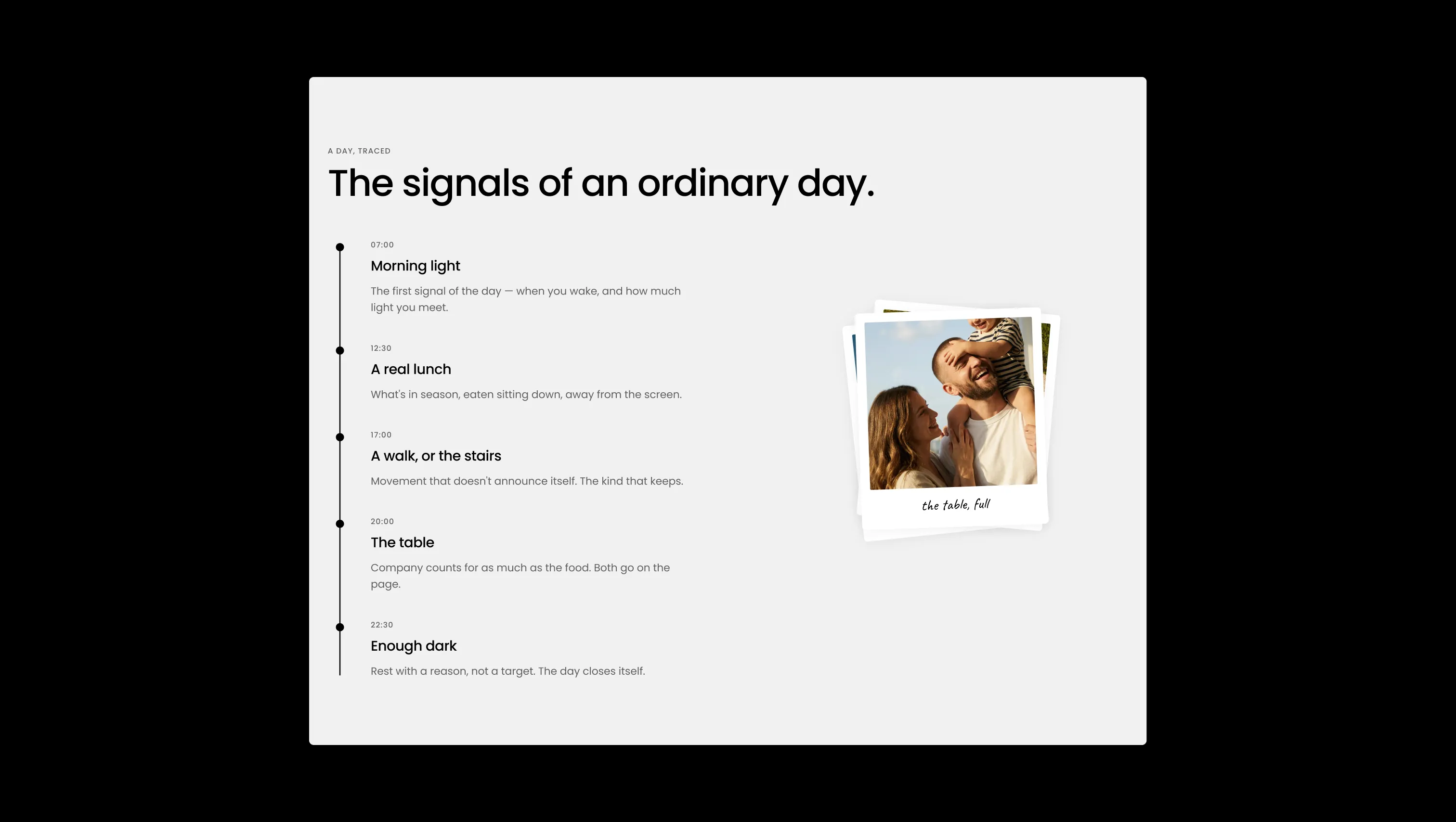 Scrolling Timeline With Polaroid Stack