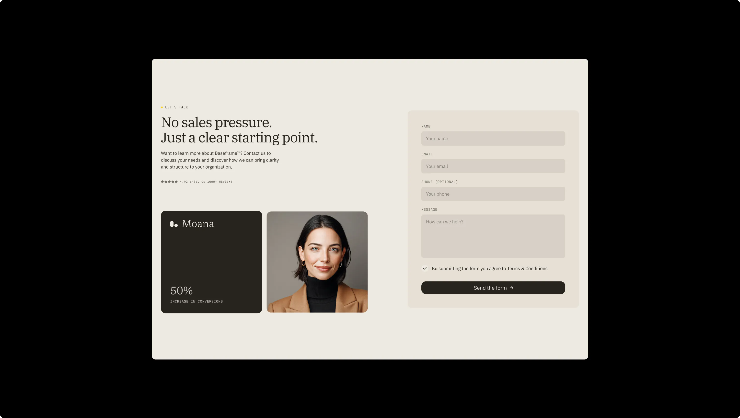 Contact Form with Testimonials