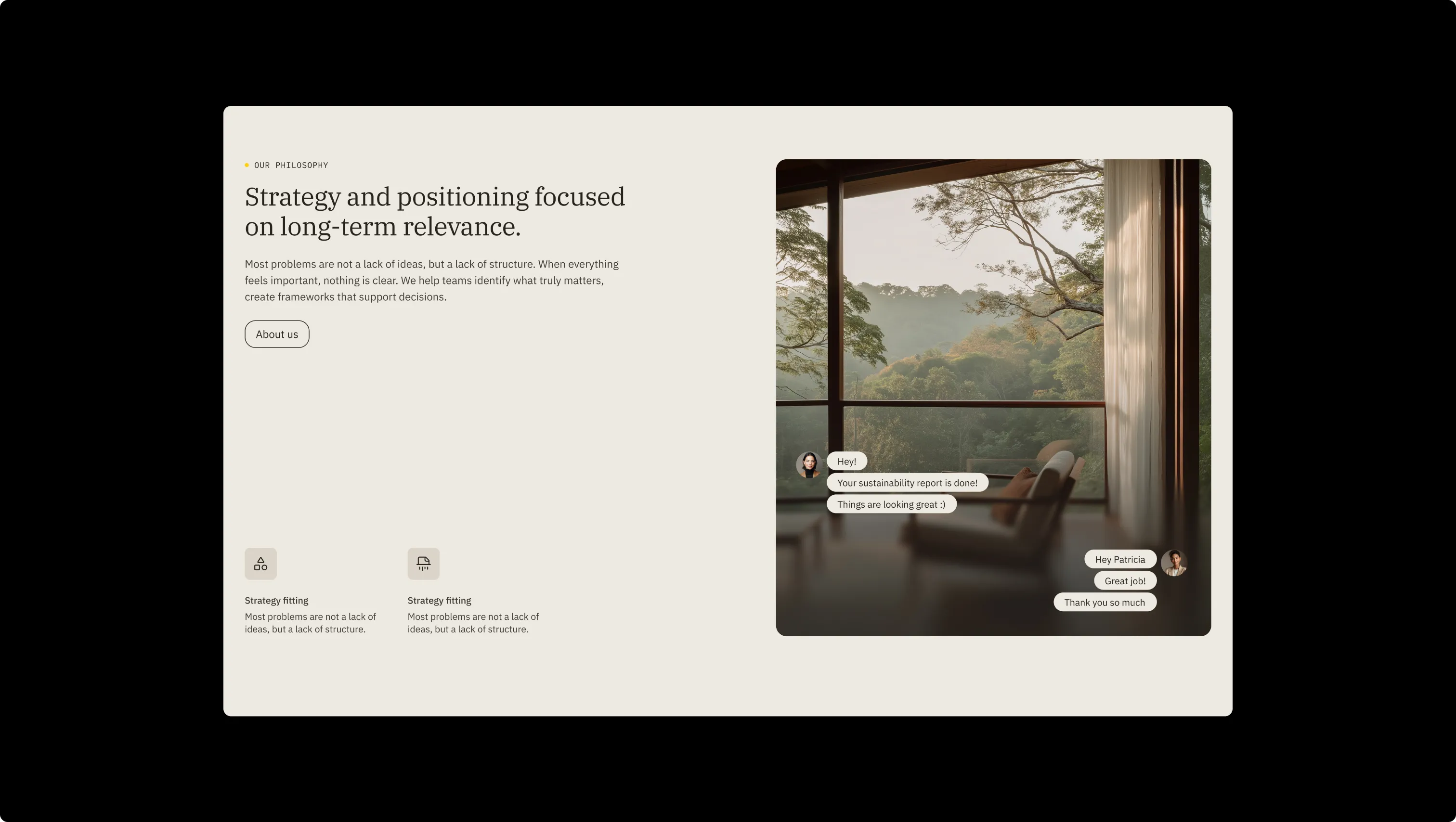 Philosophy Section with Chat Interface