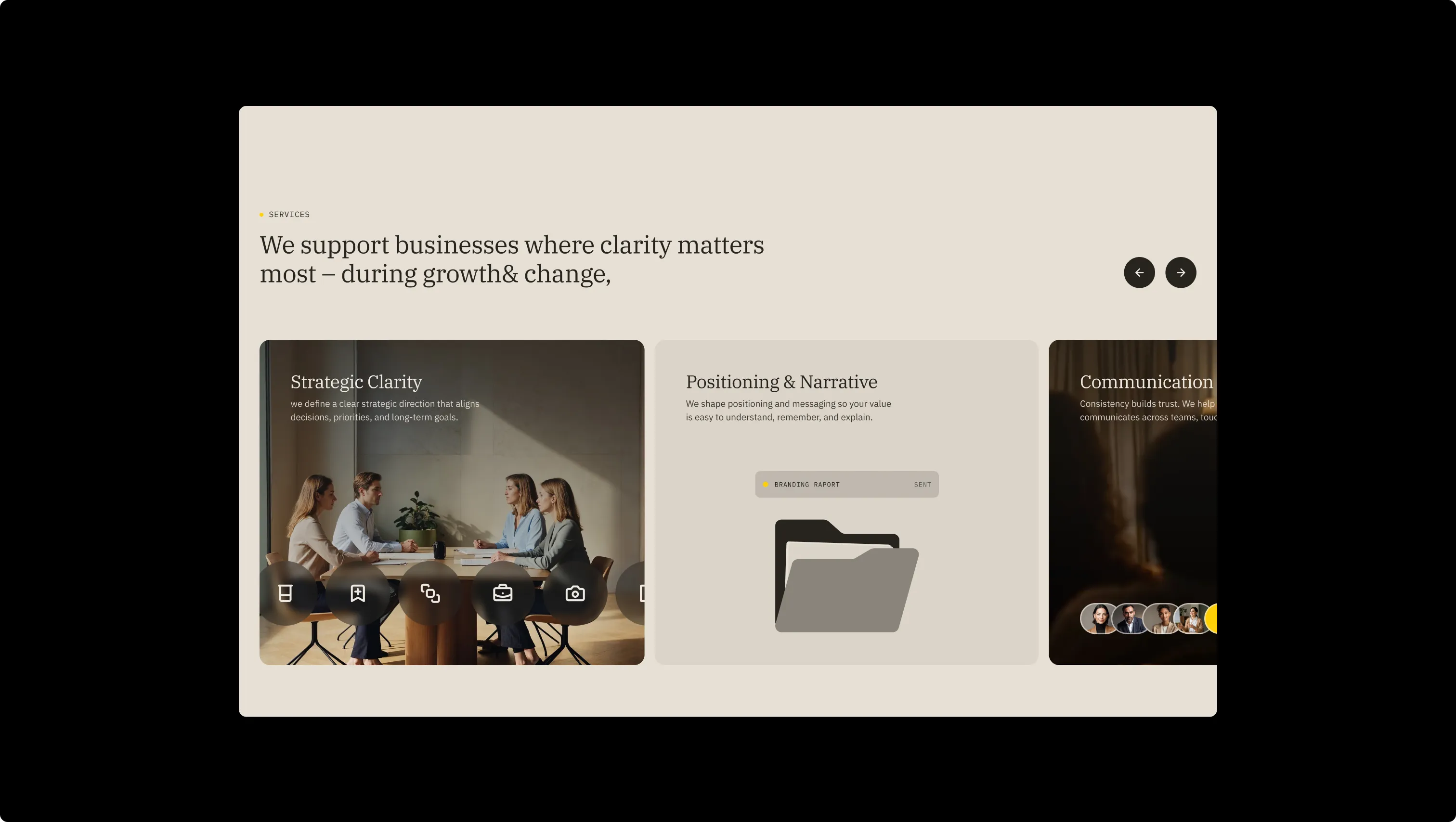 Services Carousel with Interactions