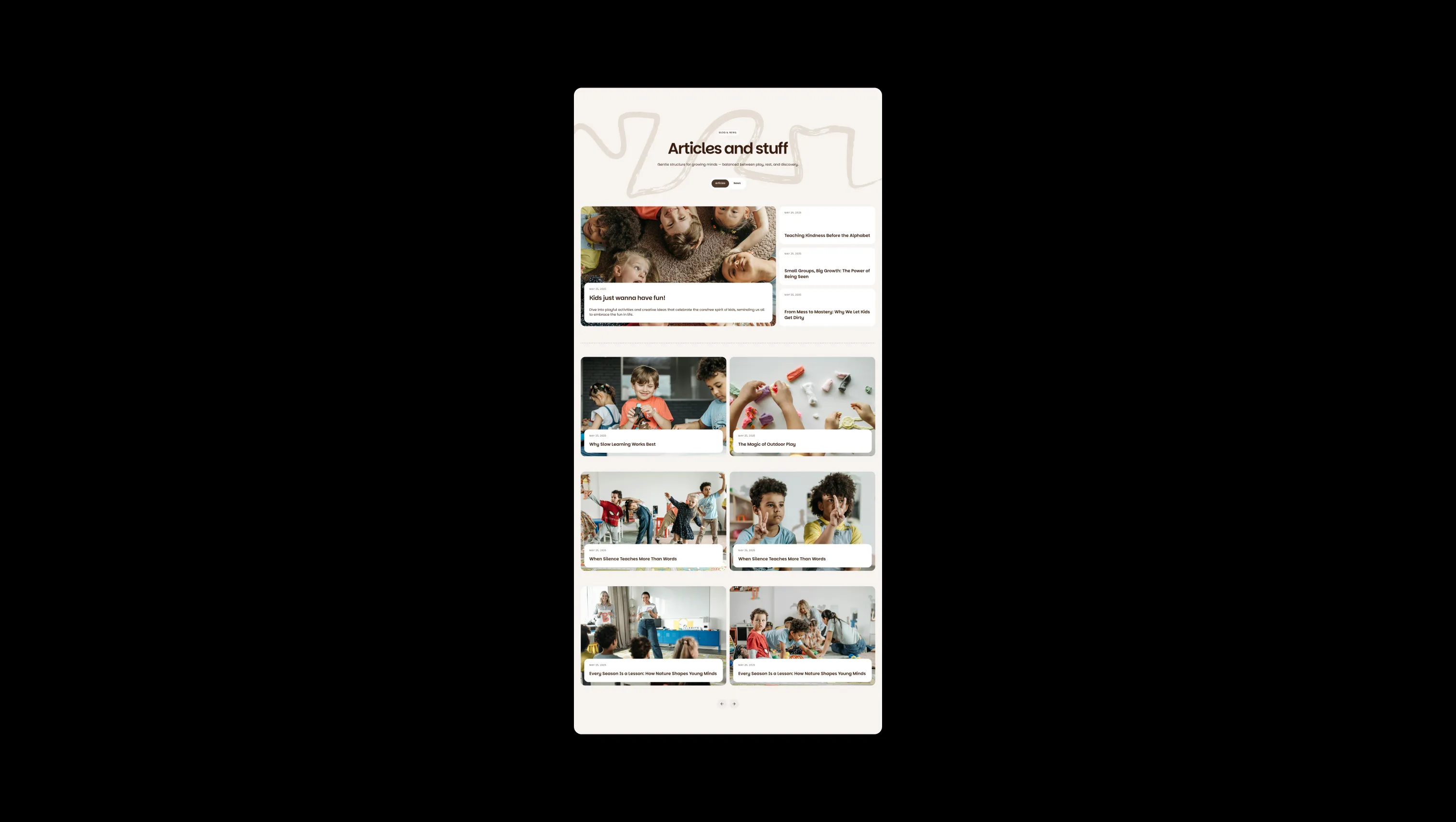 Blog Grid with Tab Navigation