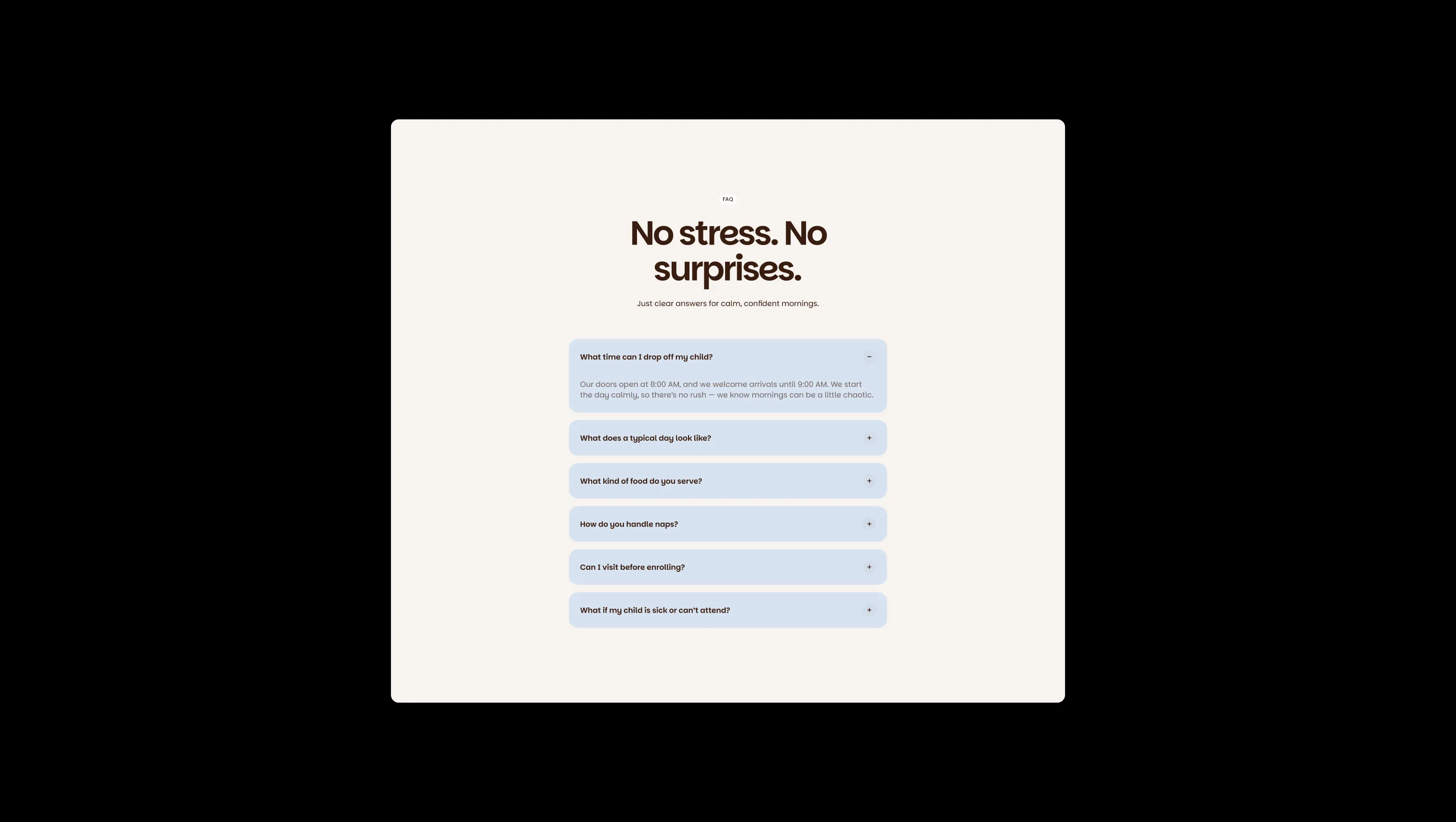 Interactive FAQ Section