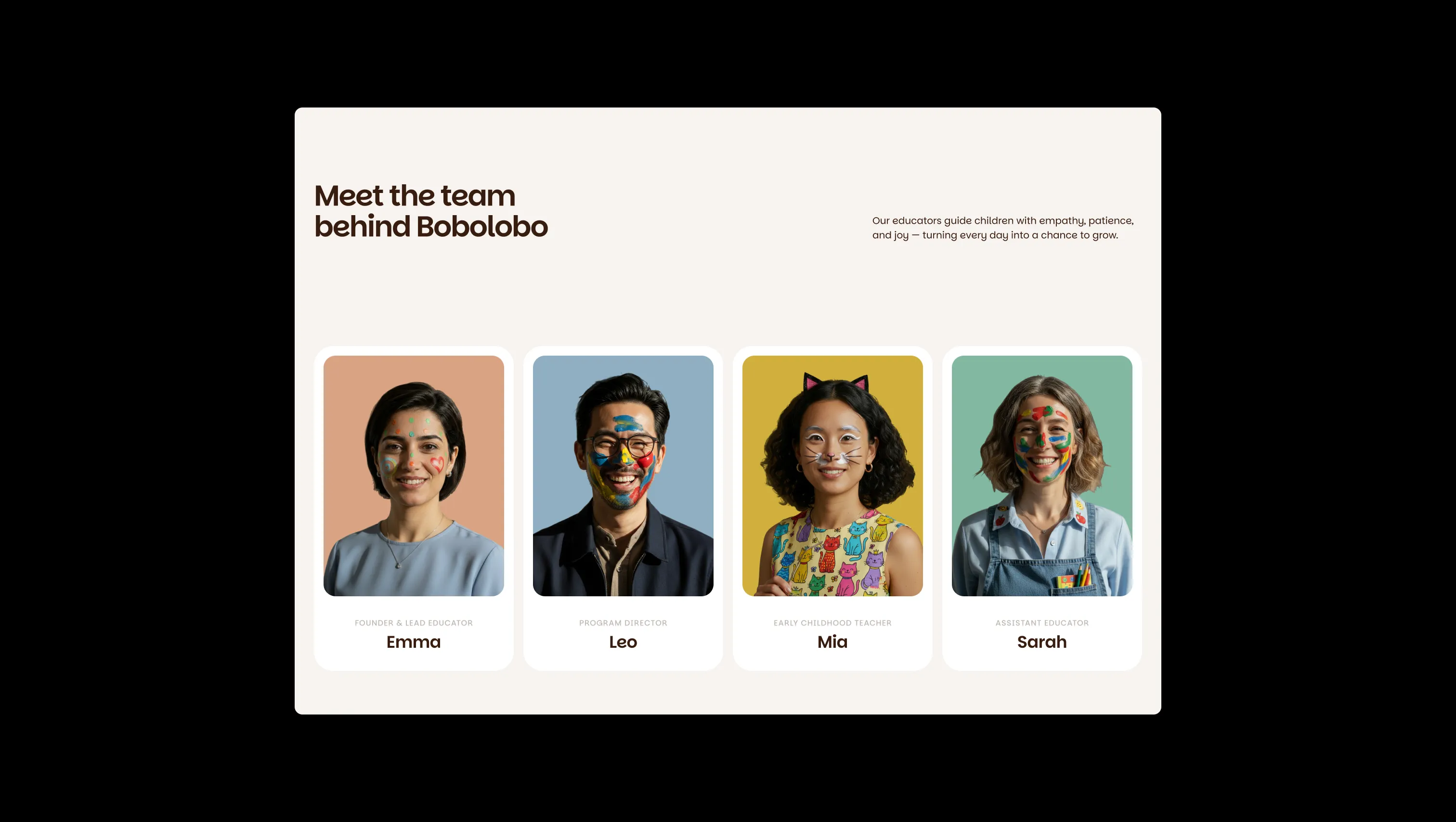 Team Grid with Hover Effects