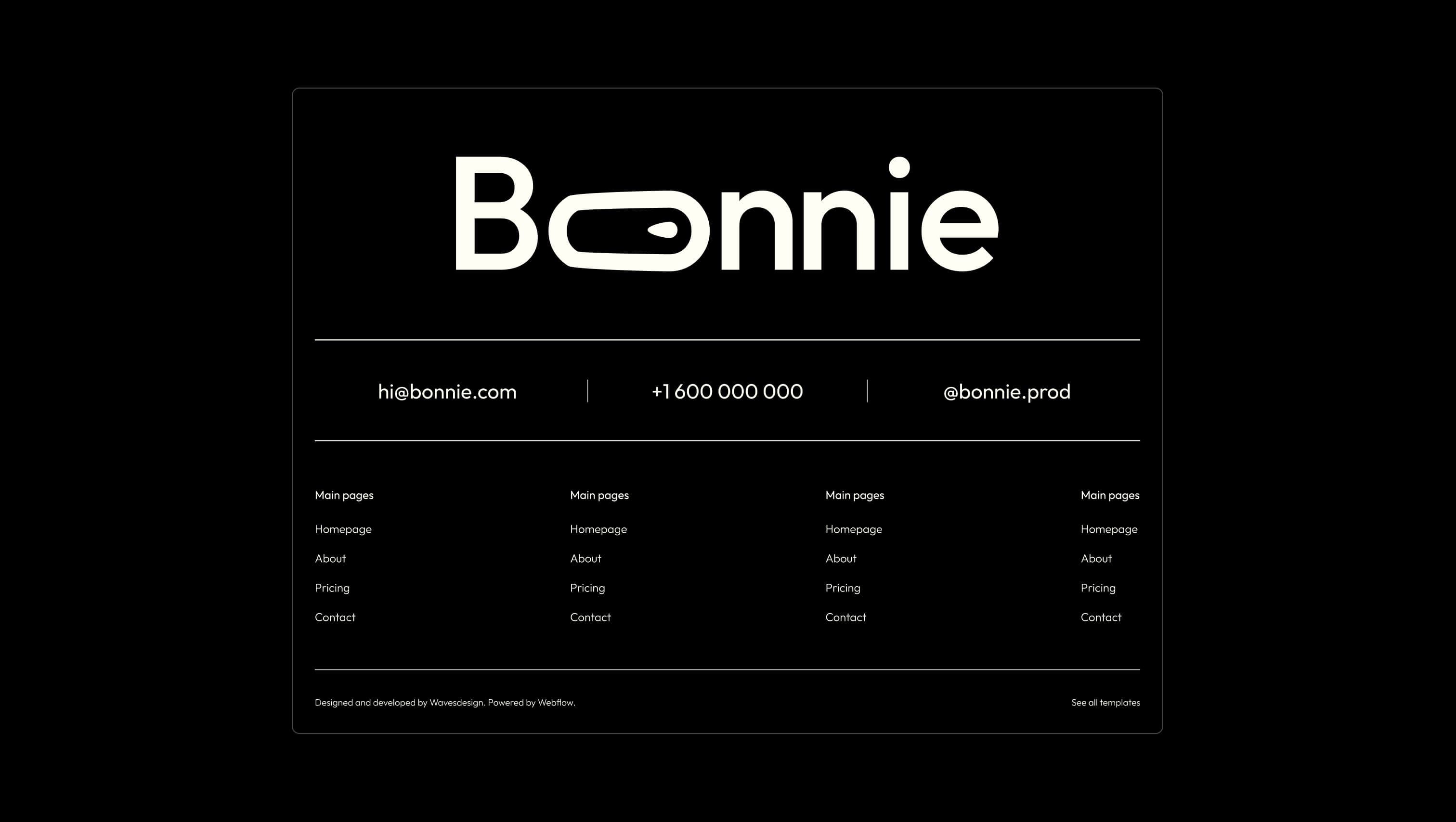Multi-Column Footer with Contact Info