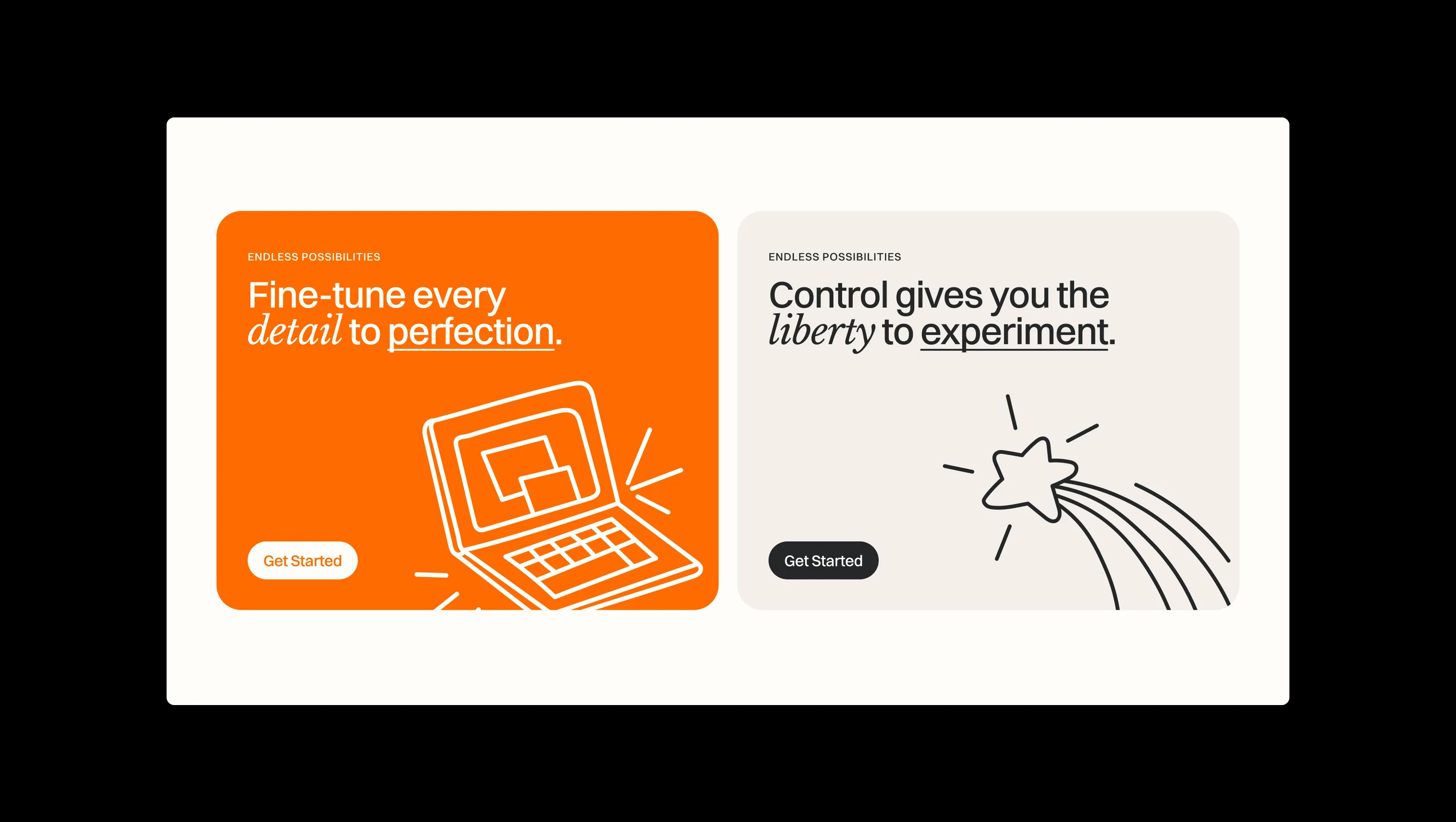 Dual CTA Card Section