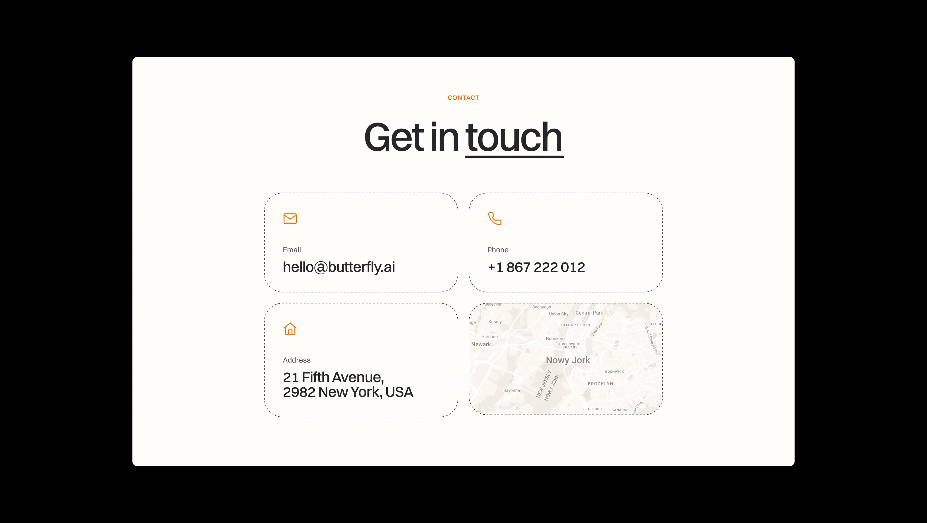 Contact Section with Grid Layout