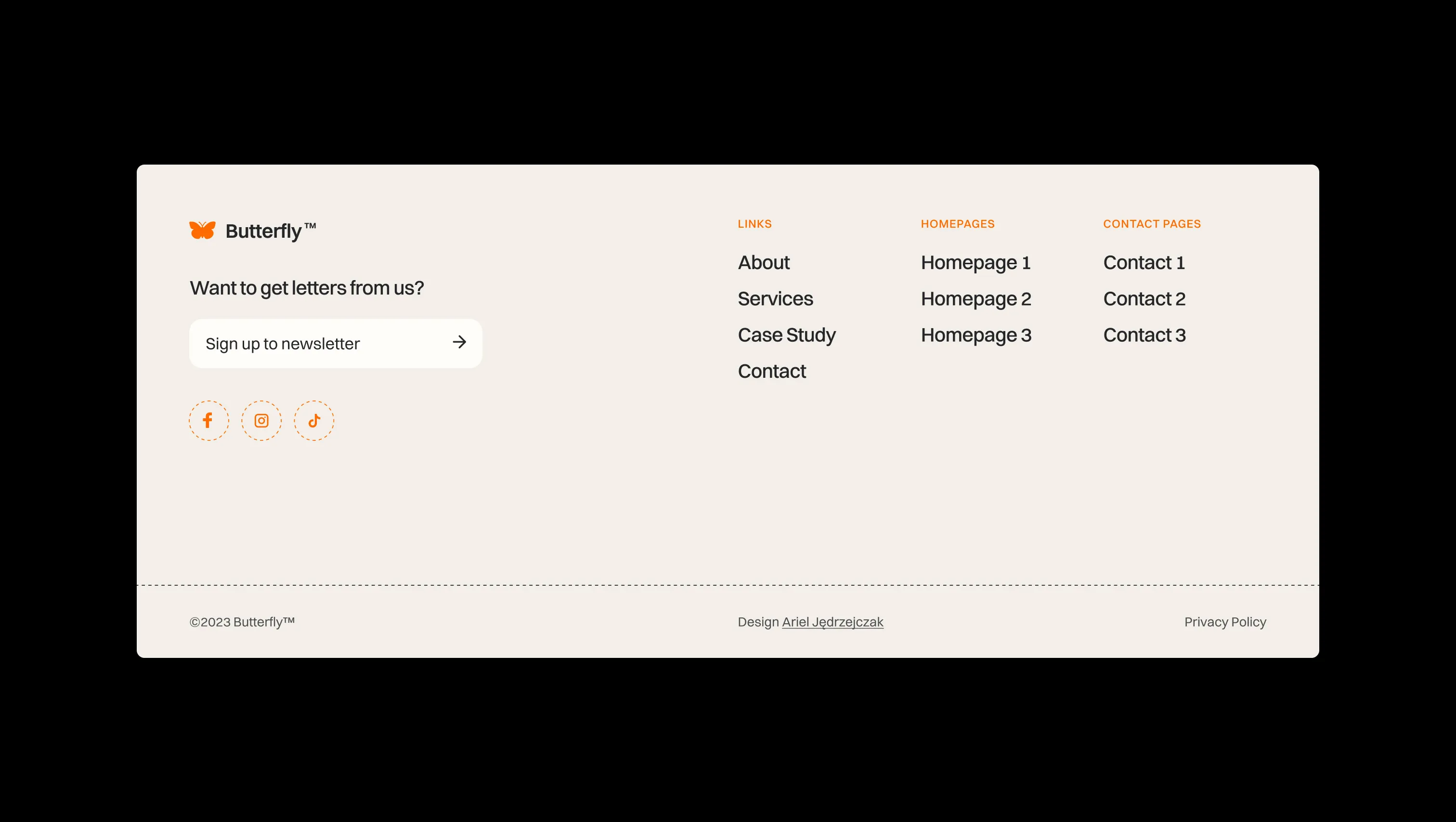 Newsletter Footer with Social Links