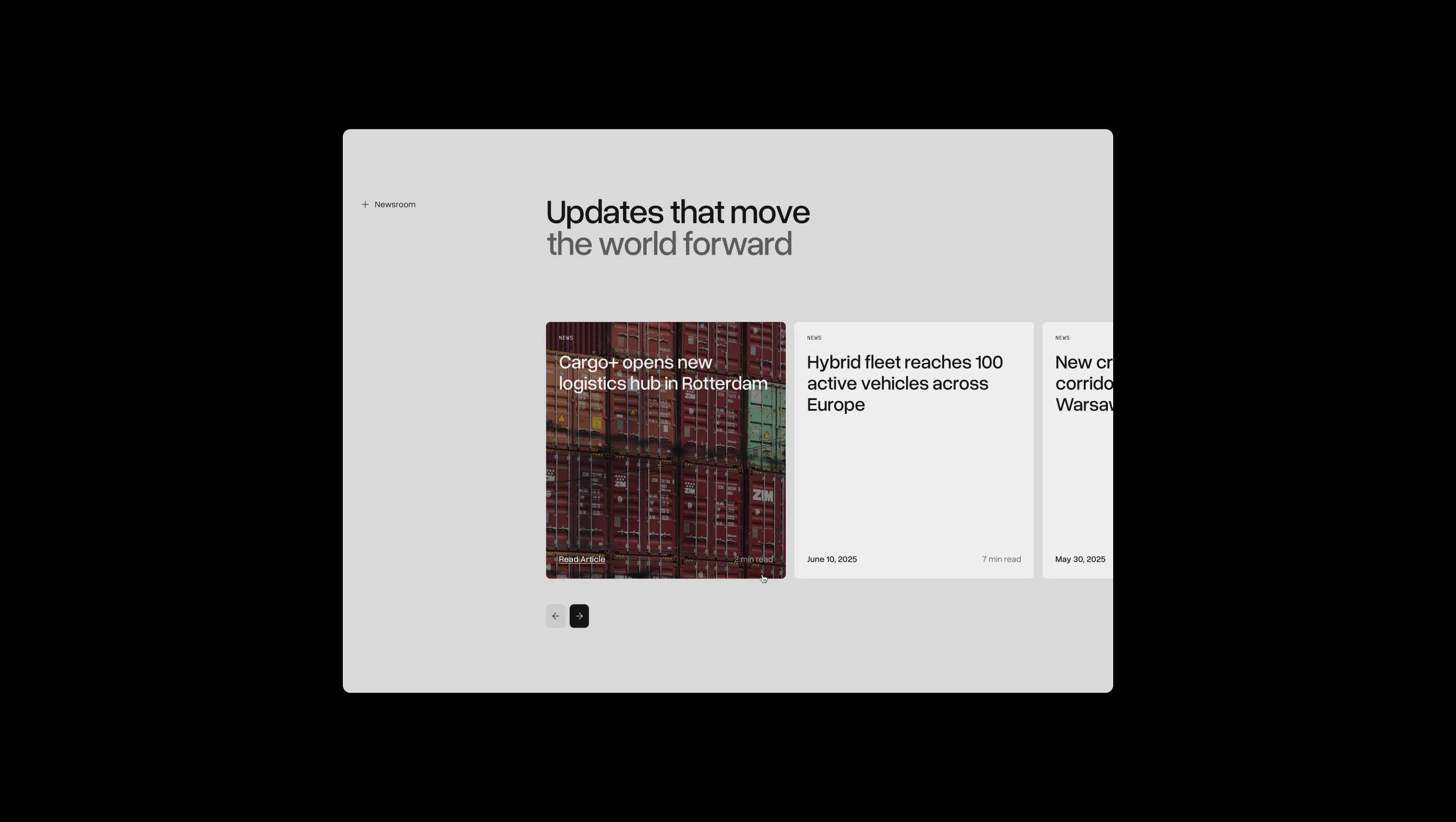 News Slider with Cards