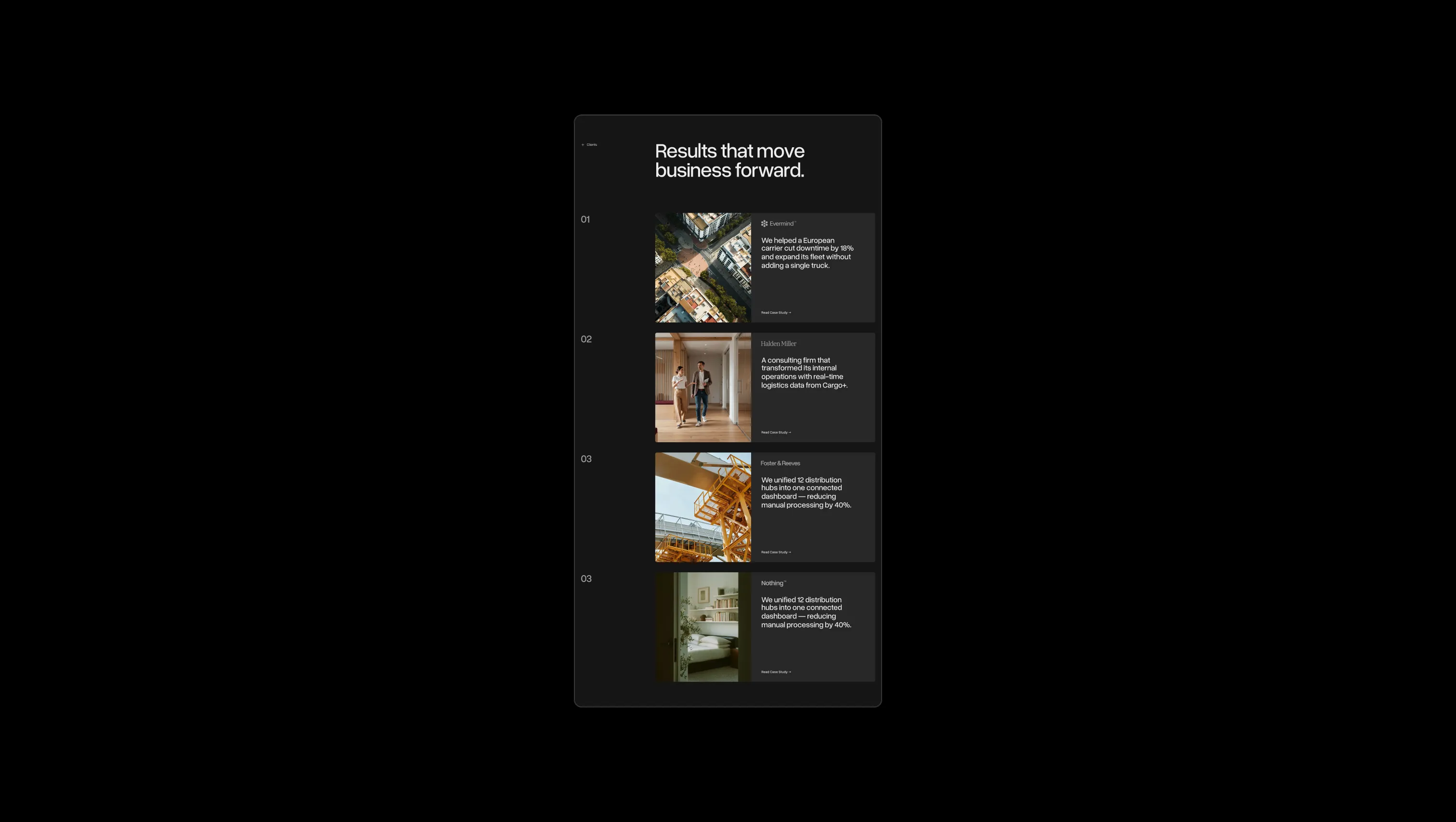 Client Case Study Grid