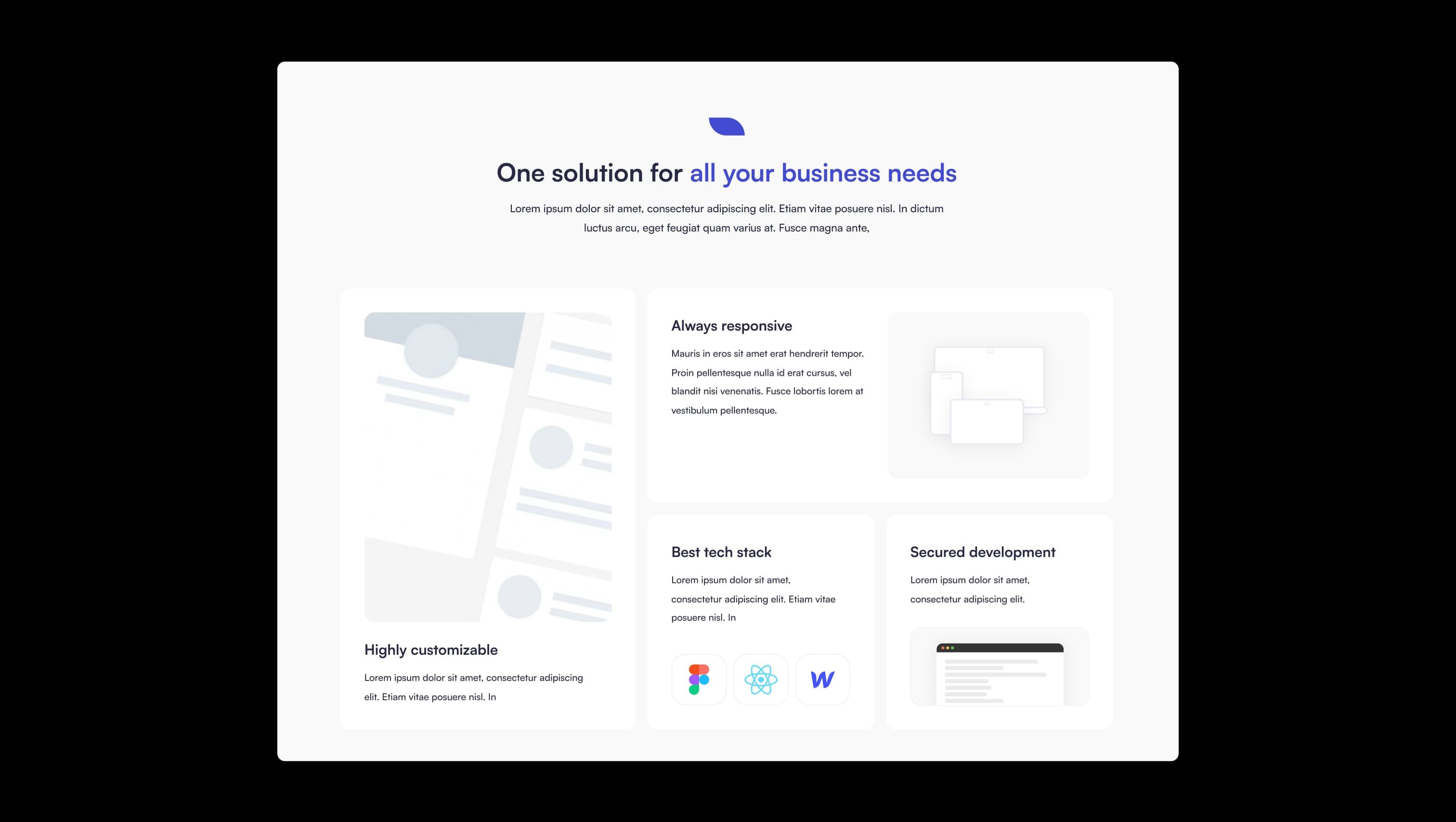 Business Solutions Bento Grid