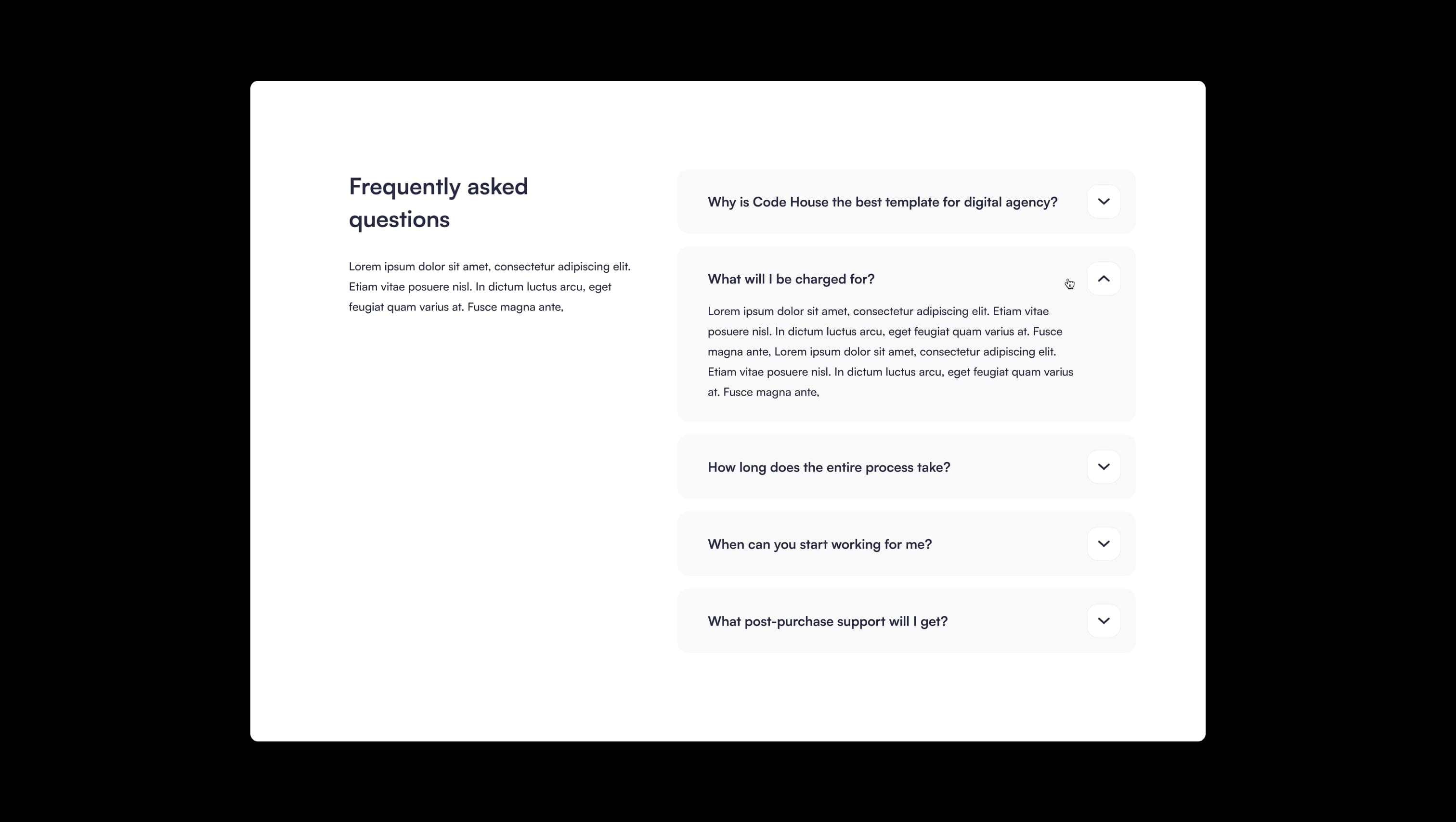 FAQ Accordion Section