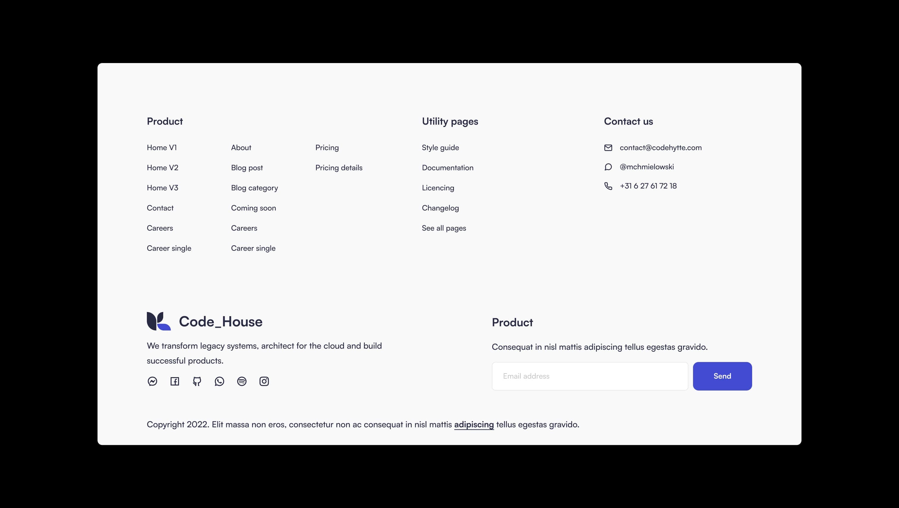 Multi-Column Footer with Newsletter