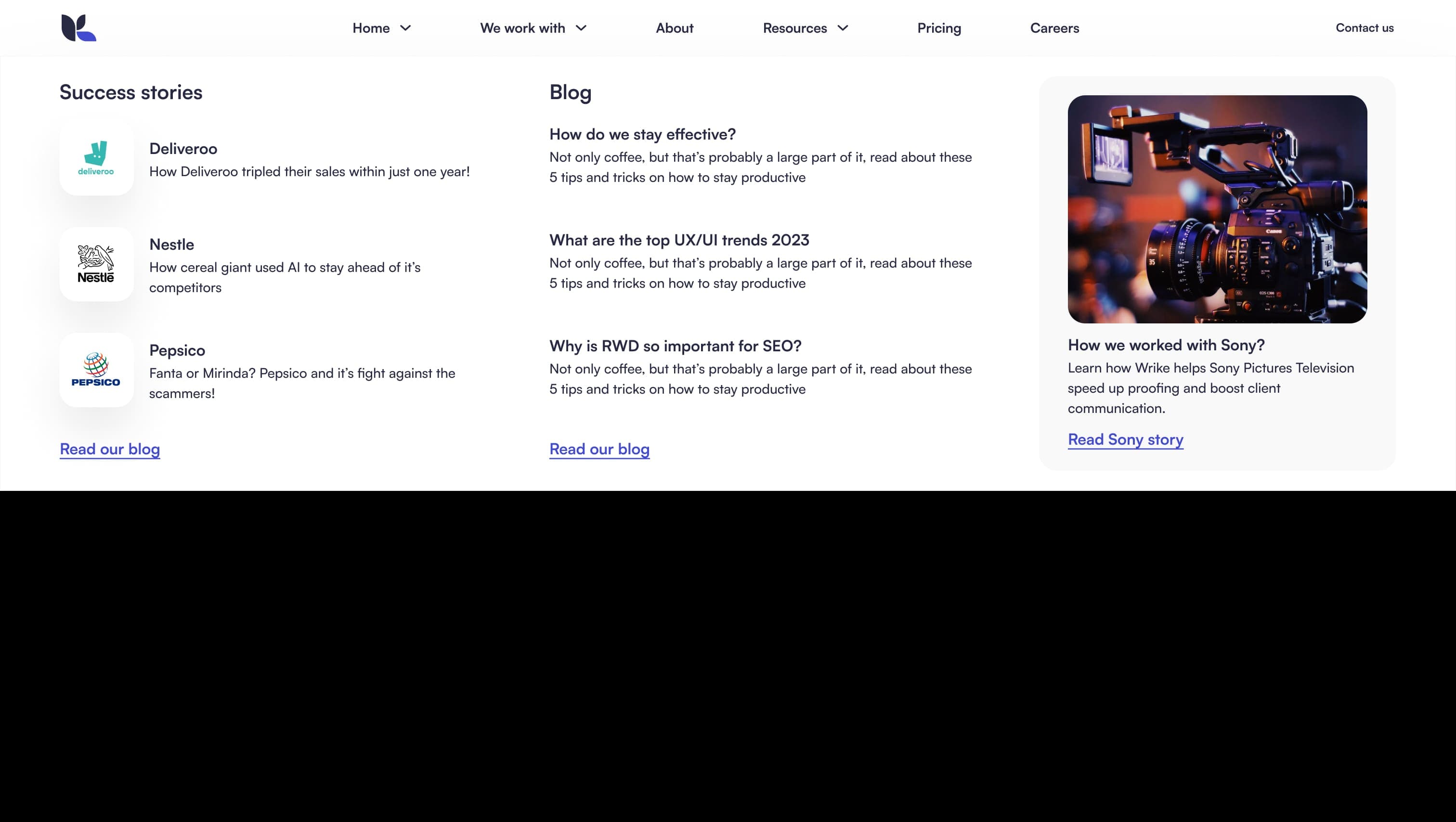 Mega Menu Navigation Bar