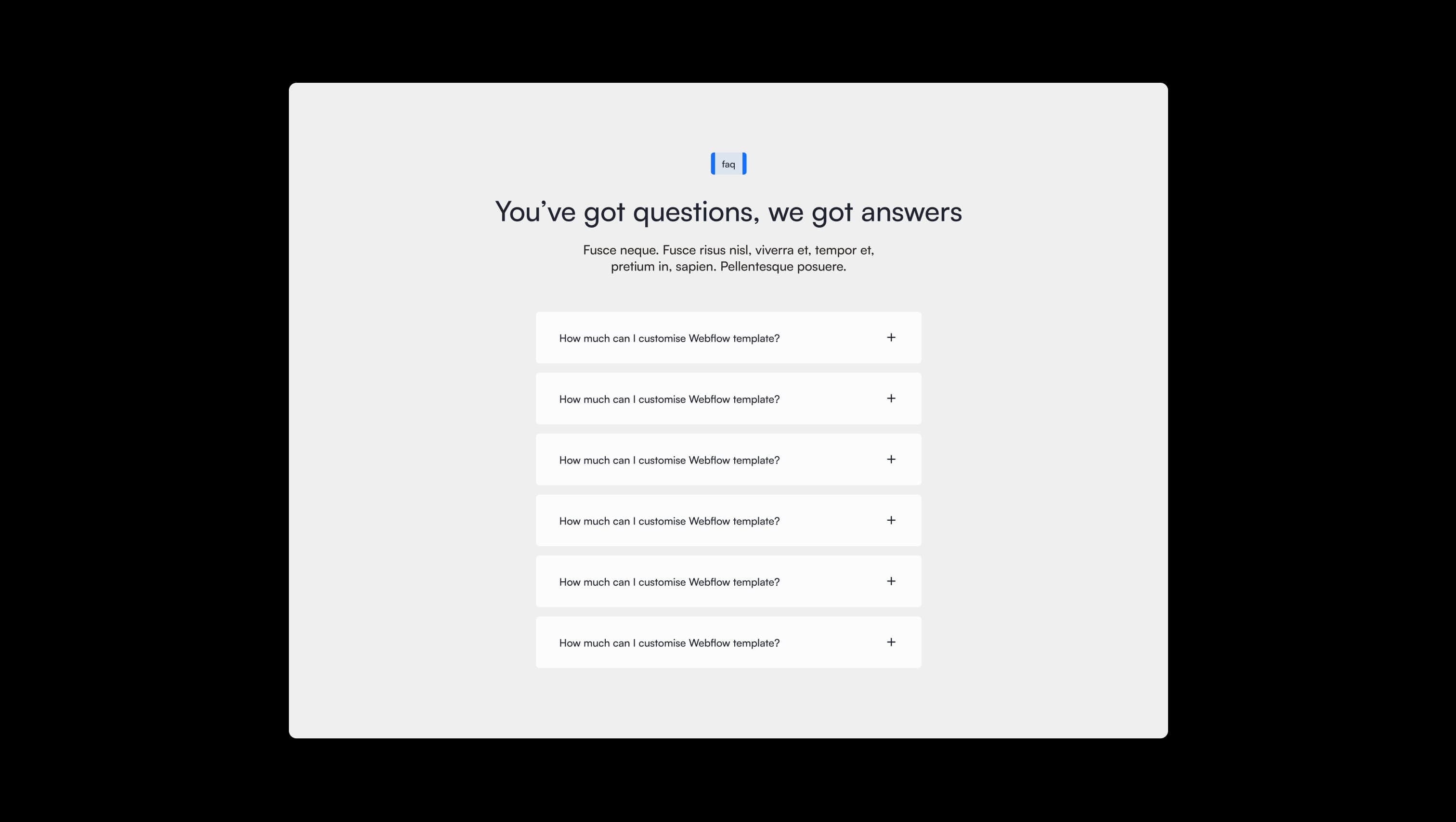 FAQ Accordion Section