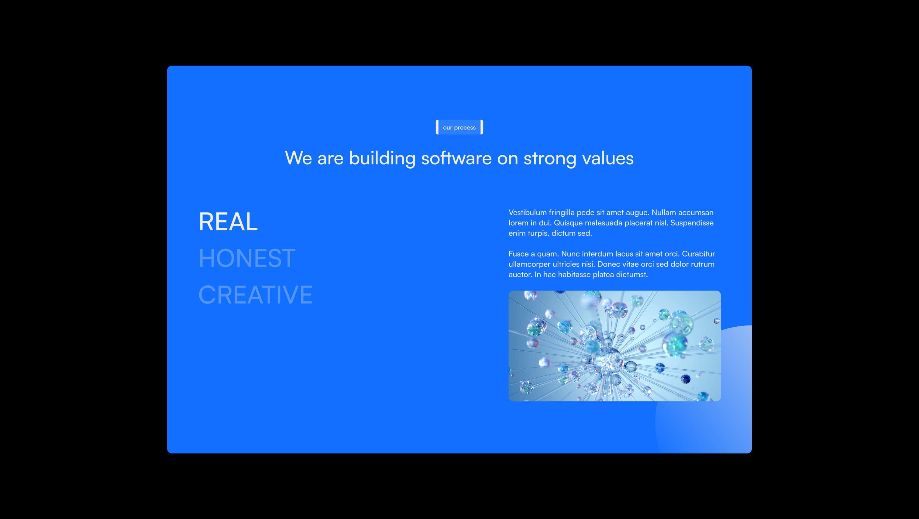 Company Values Tabs Section