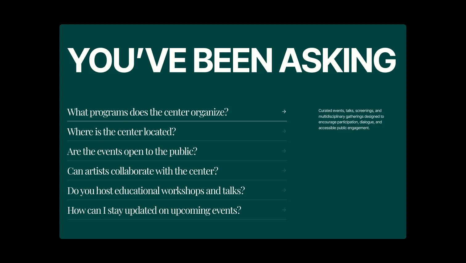 Full Width FAQ Accordion Section
