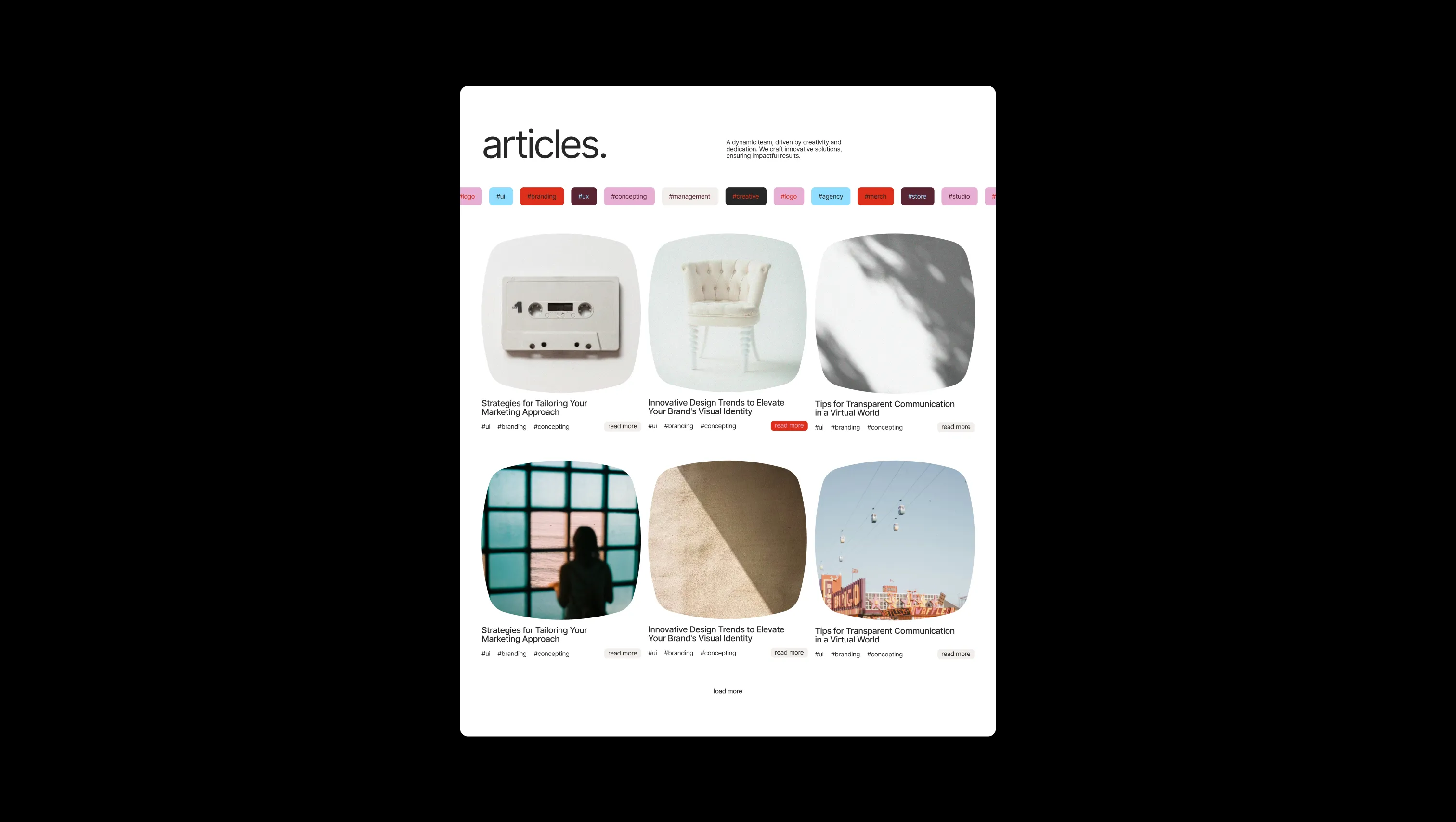 Blog Grid with Animated Tags
