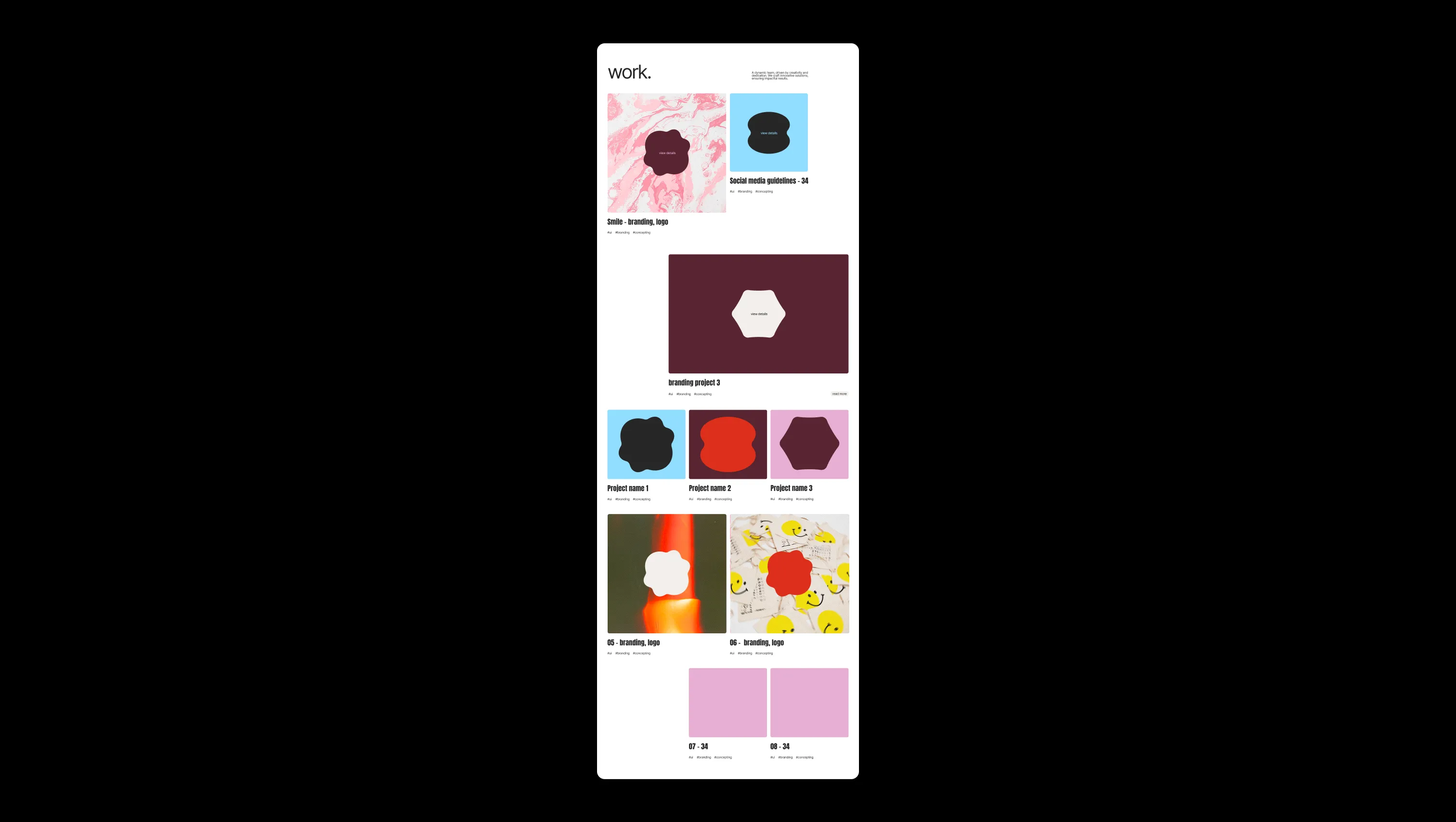 Work Portfolio Grid Layout