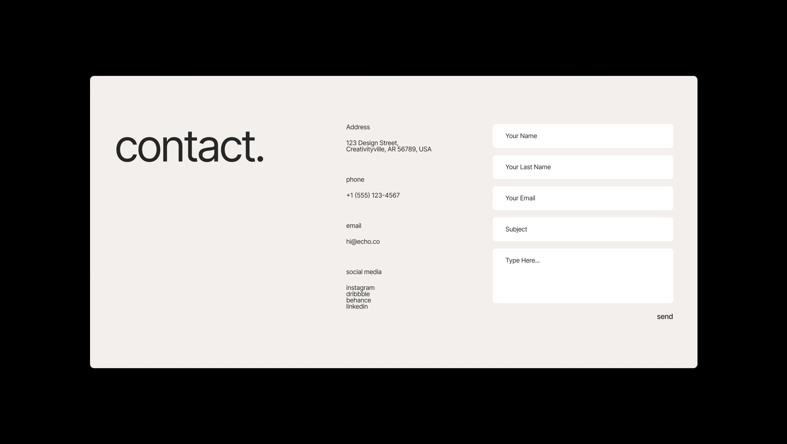 Contact Section with Form