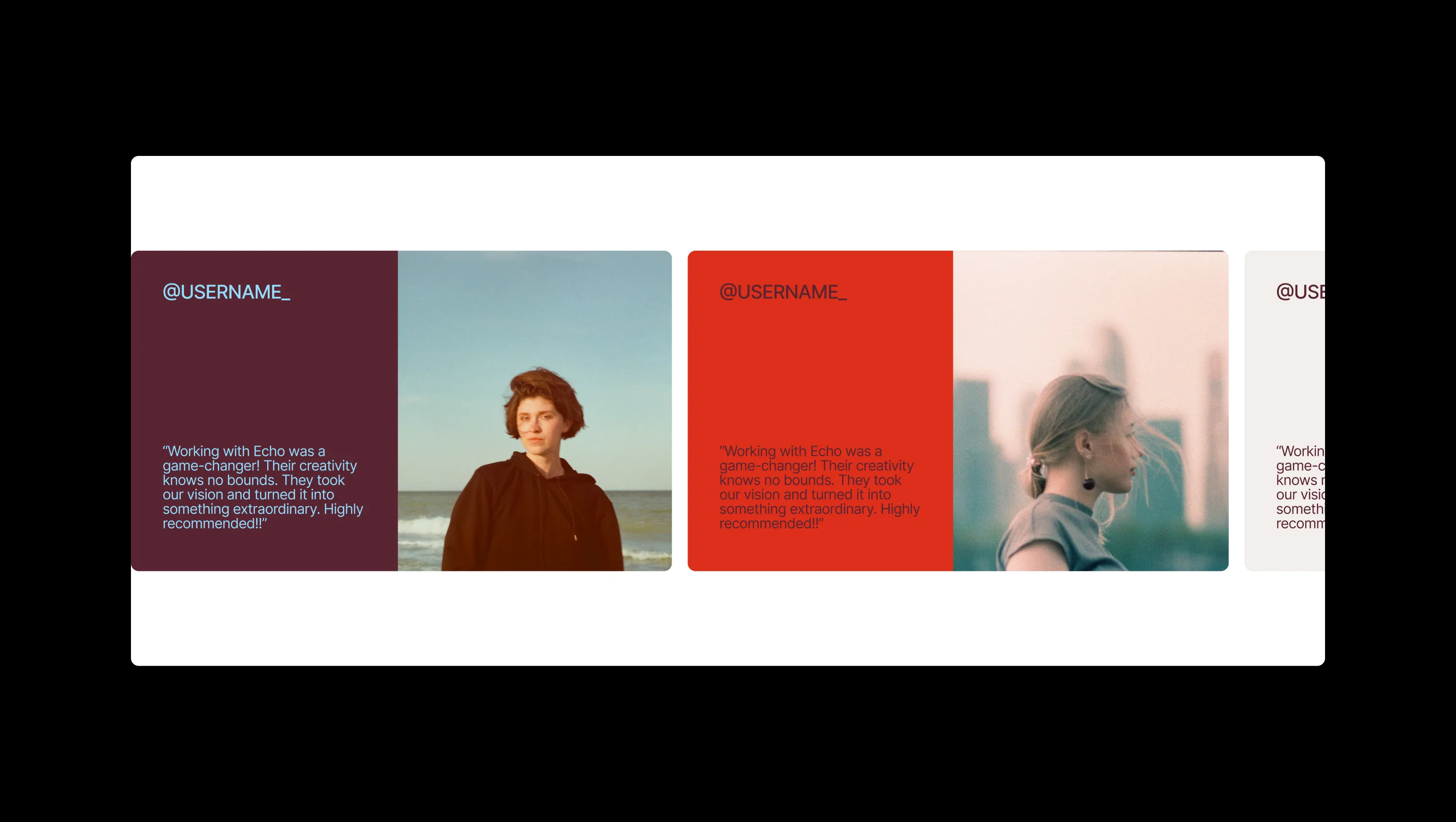 Horizontal Scrolling Testimonial Marquee
