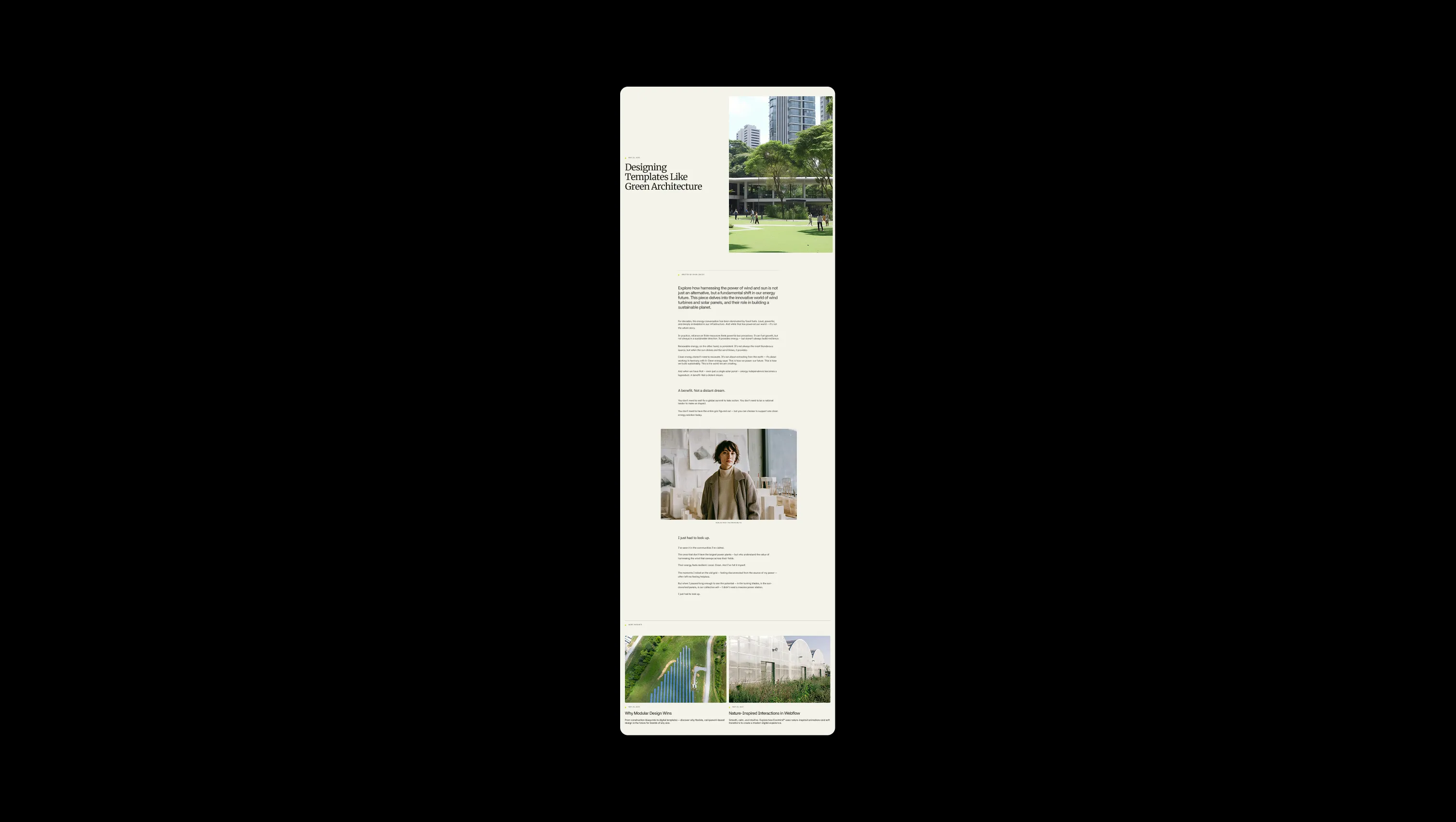 Blog Article Template Layout