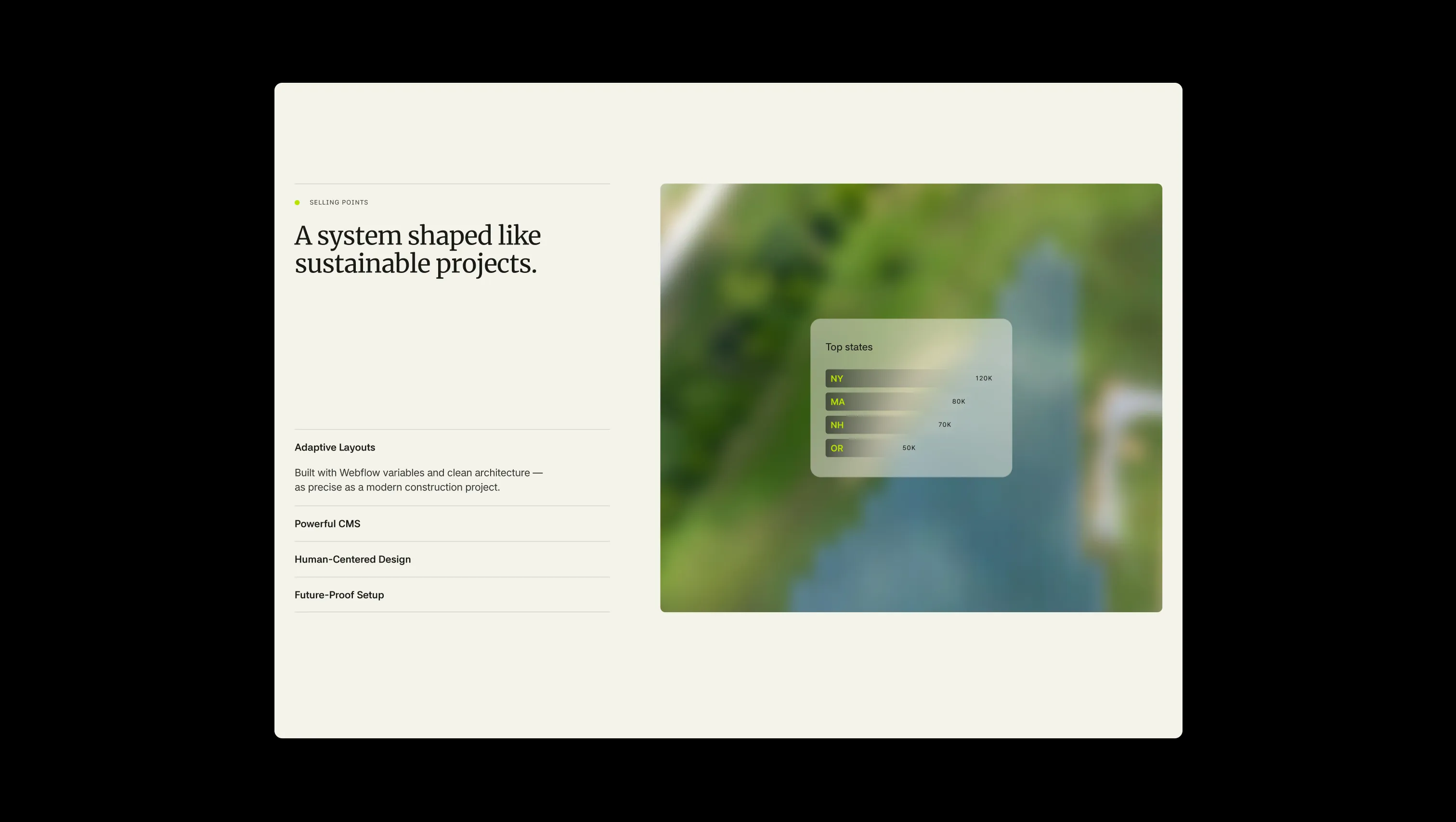 Tabbed Features Section Layout