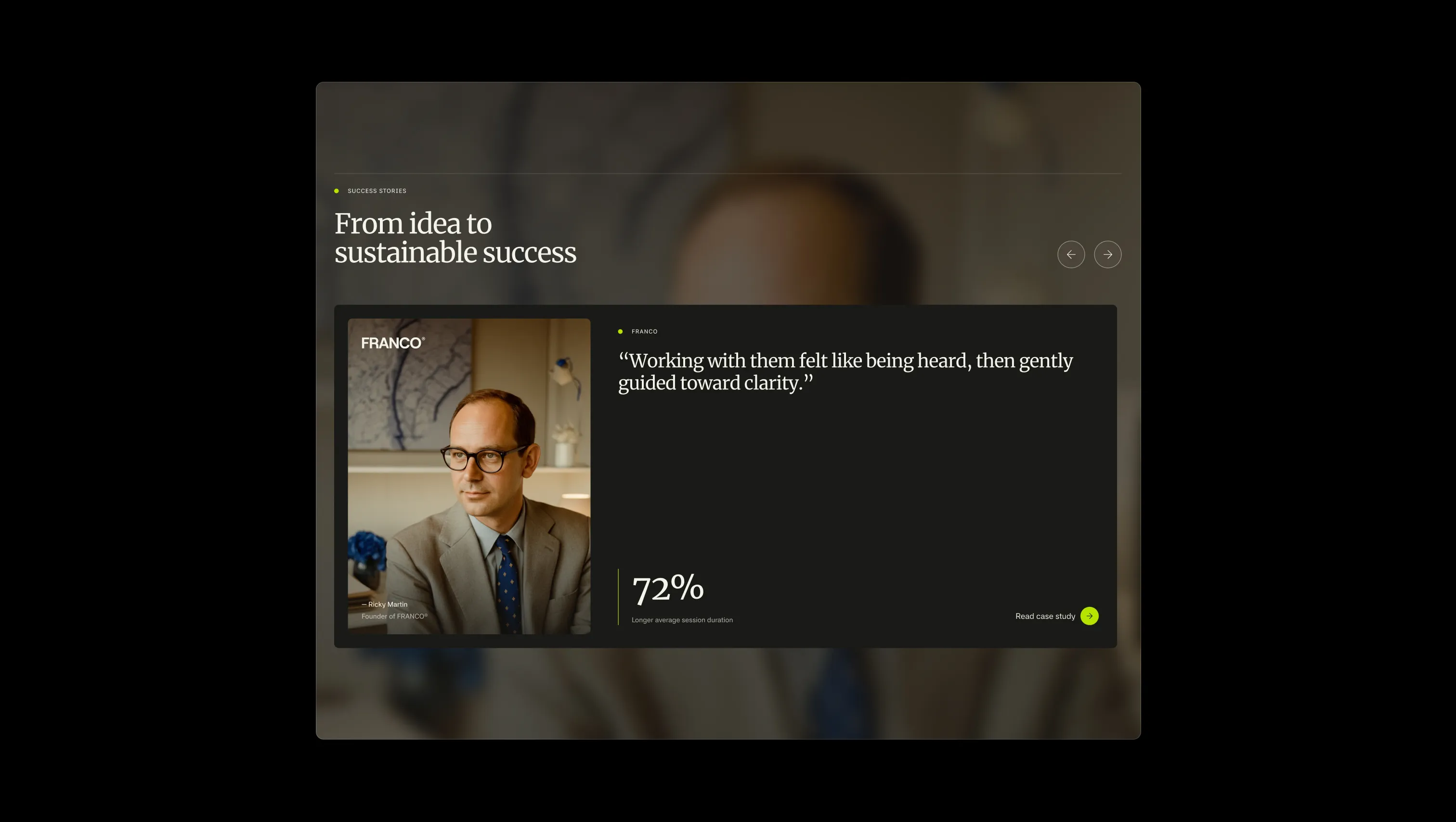 Testimonials Slider with Case Studies