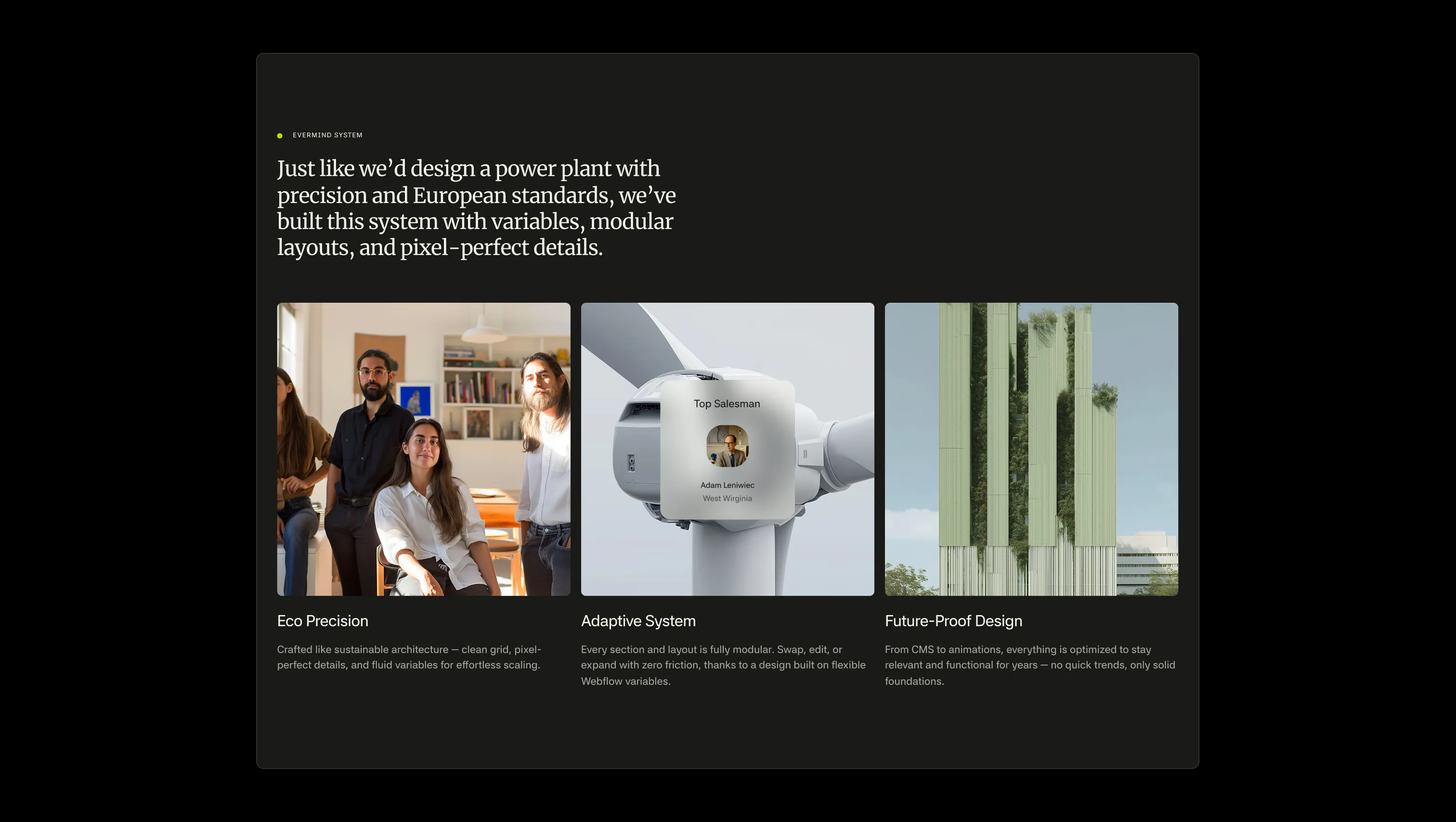 Three Column Feature Showcase