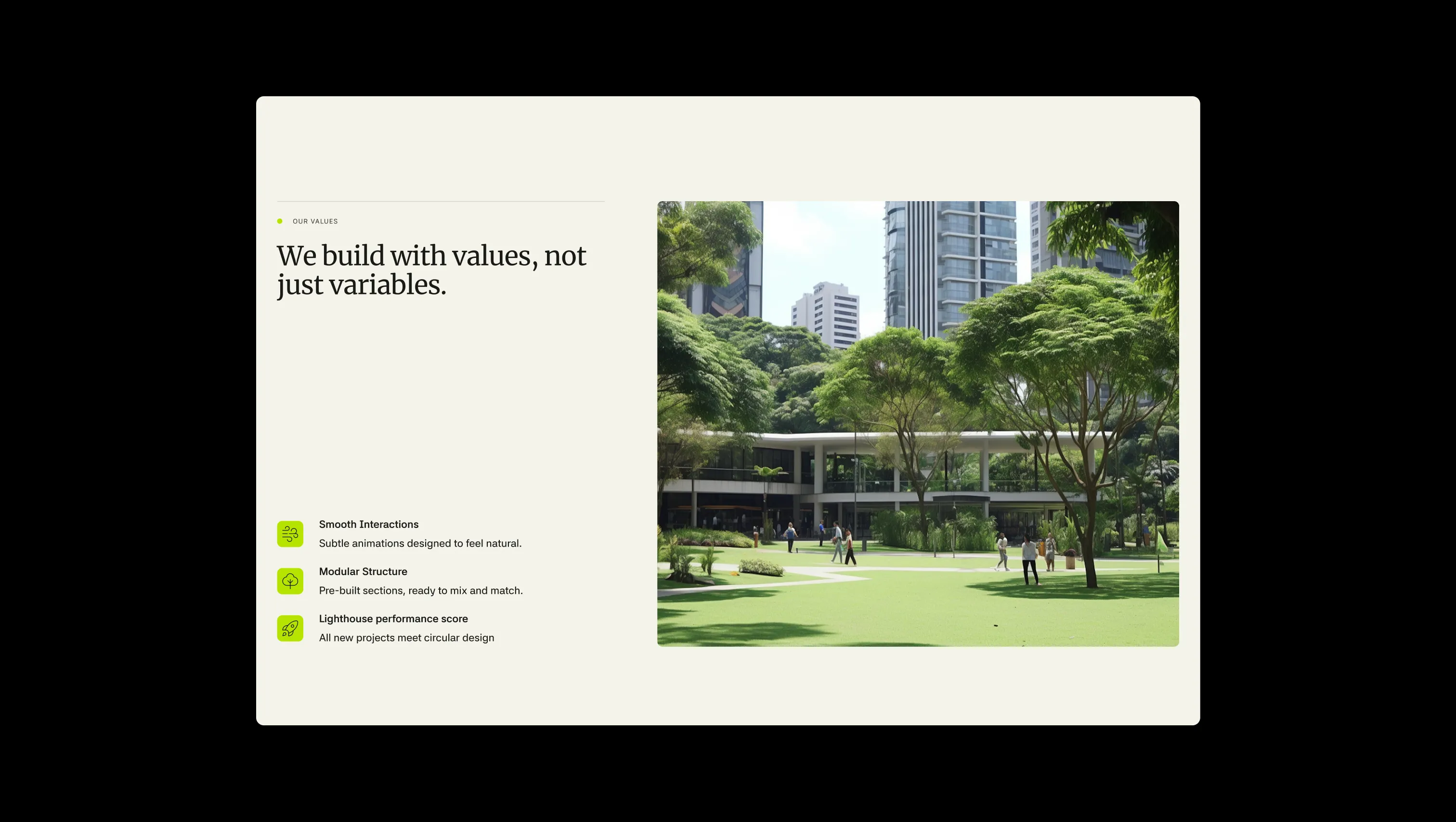 Values Feature List with Image
