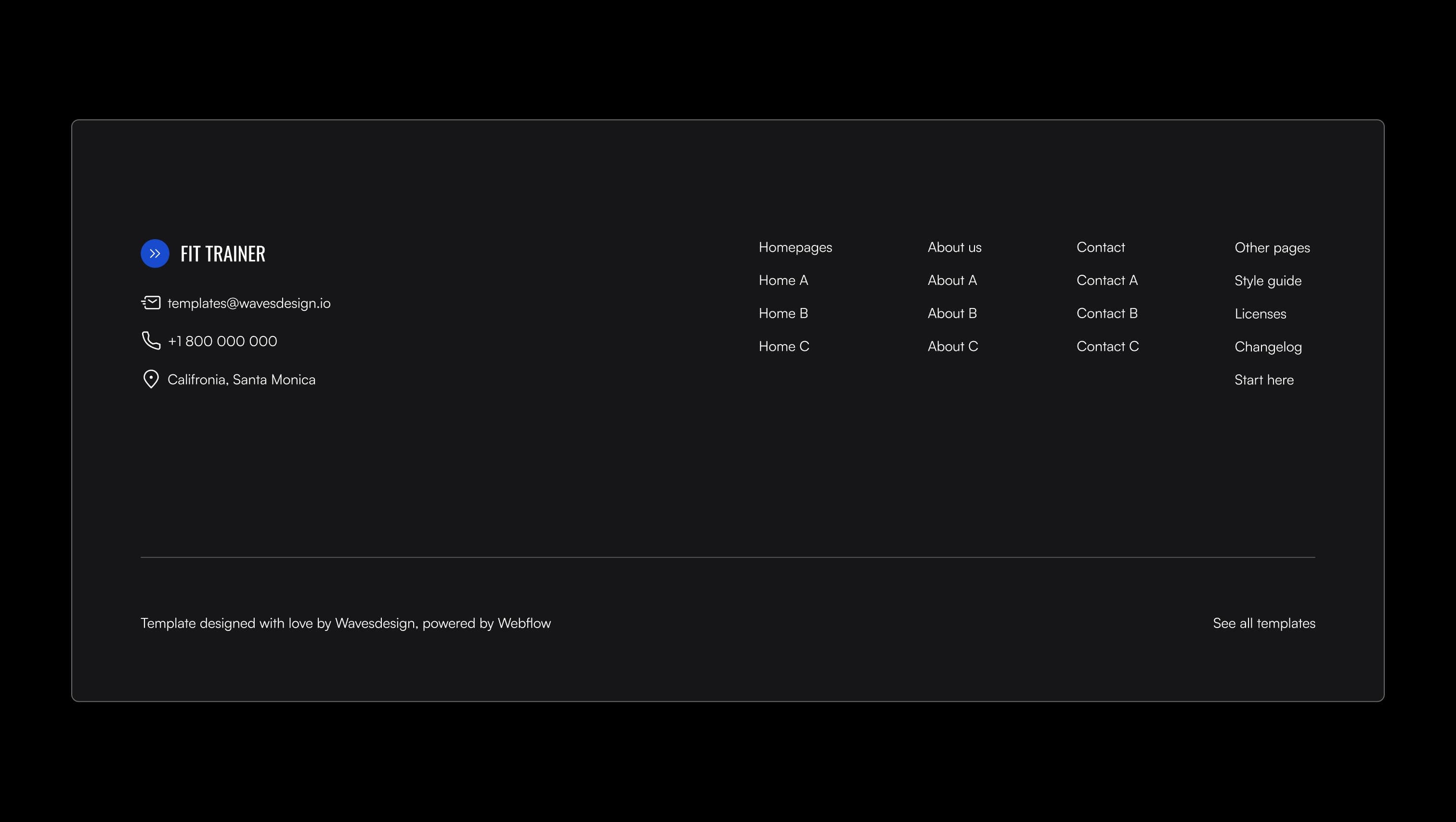 Multi-Column Footer with Contact