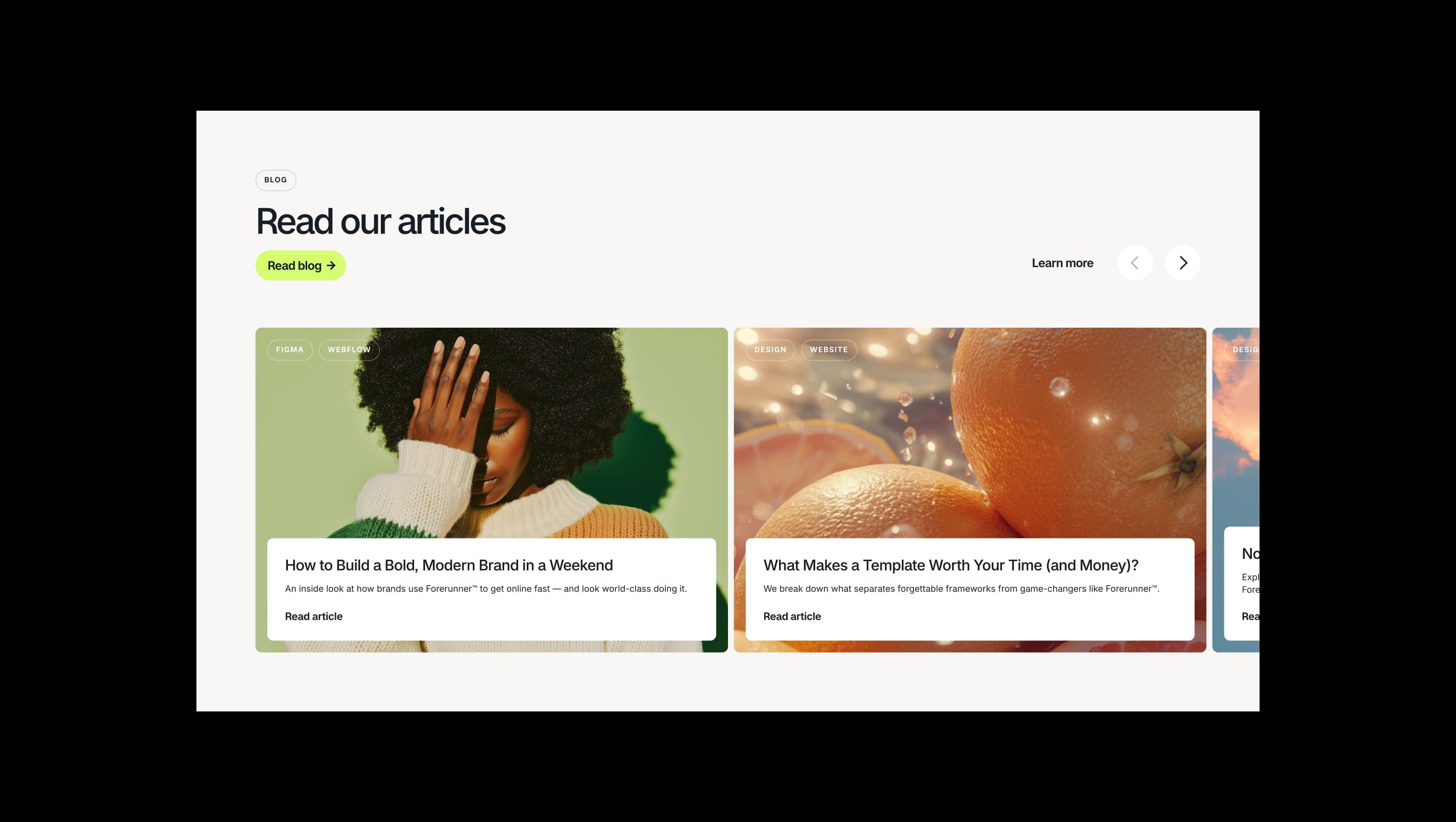 Blog Articles Slider Section