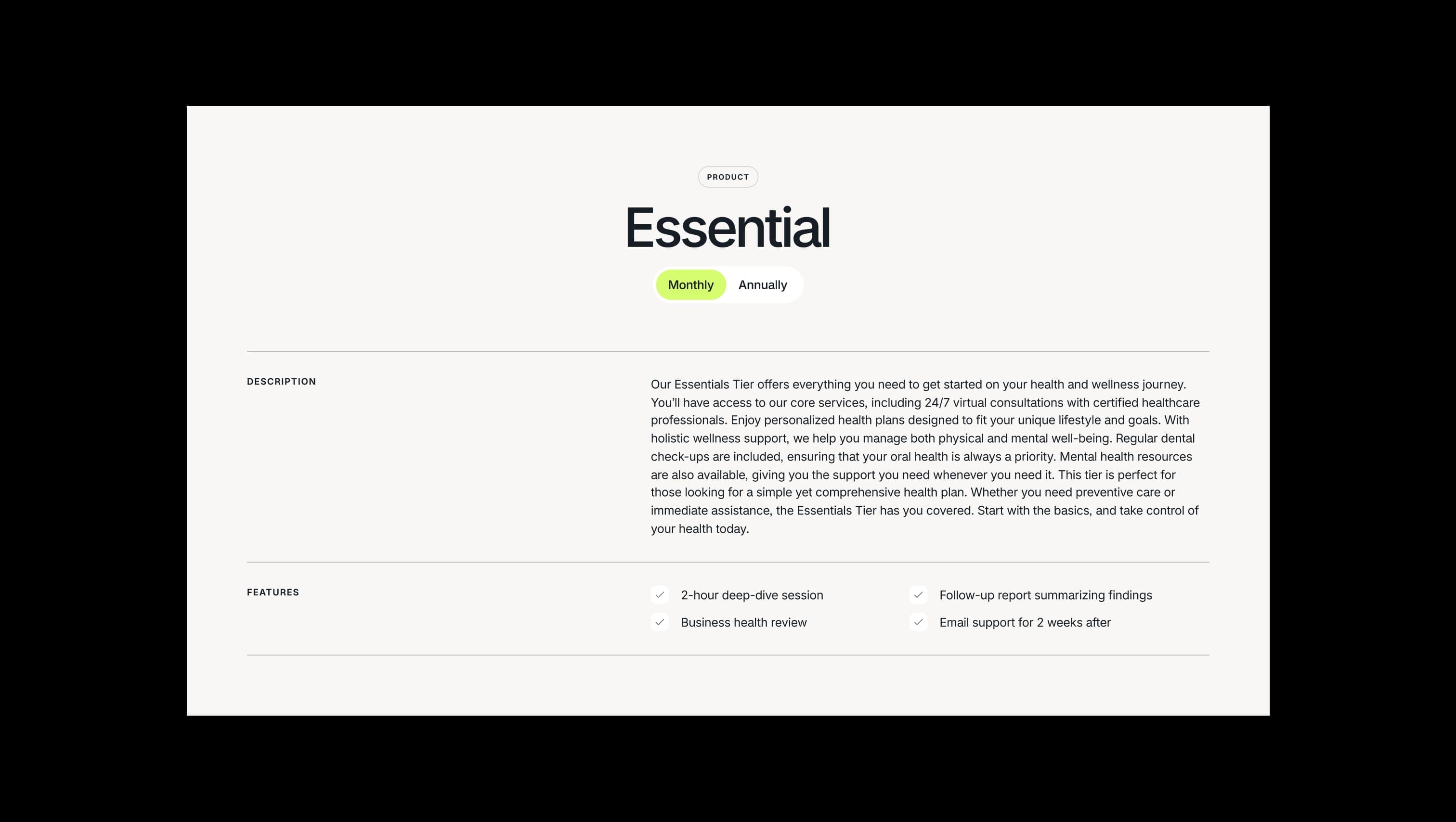 Product Detail Page Layout