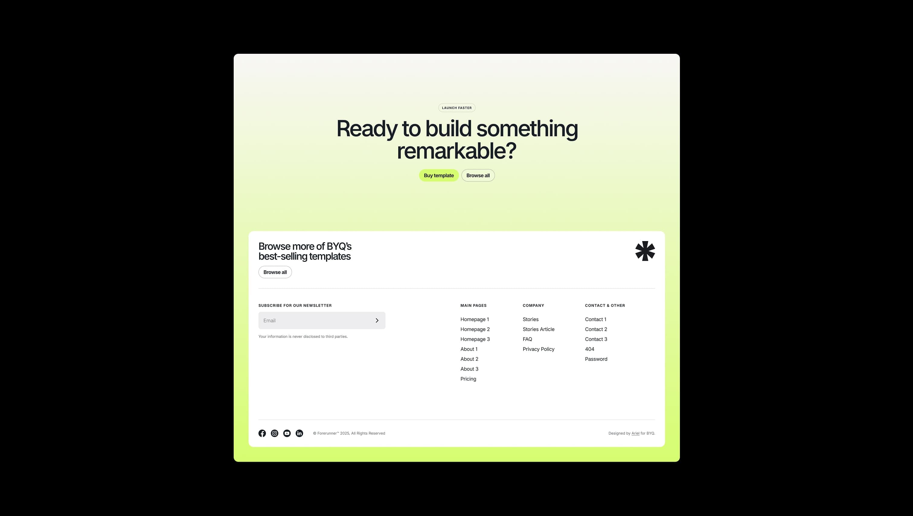 Newsletter Subscription Footer Section