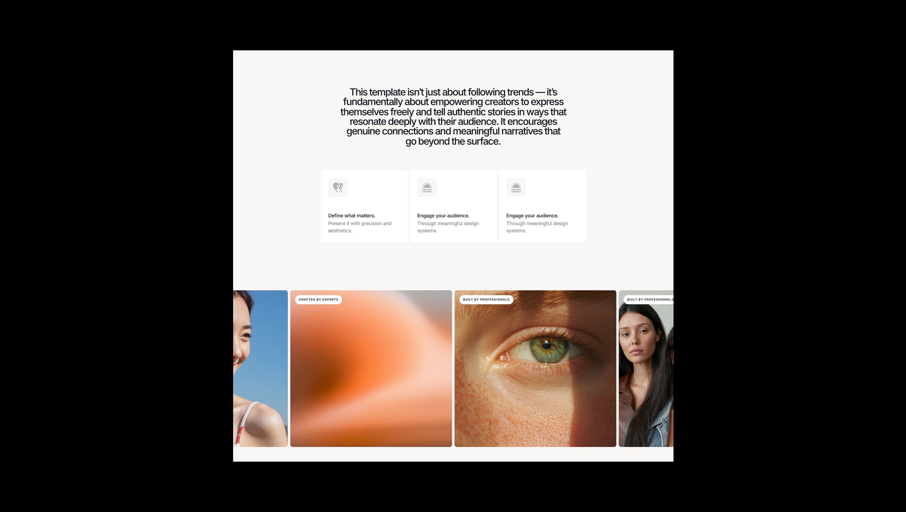 Feature Cards with Image Marquee