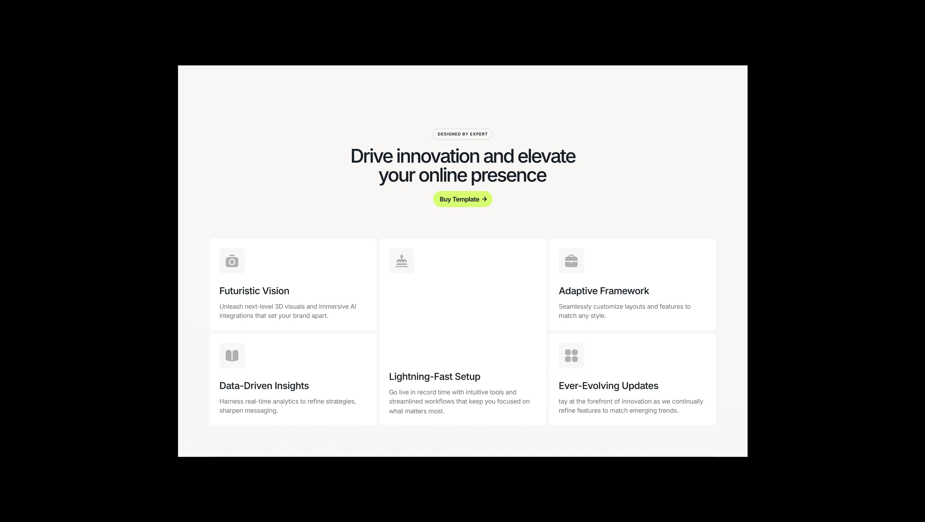 Features Grid with CTA Header