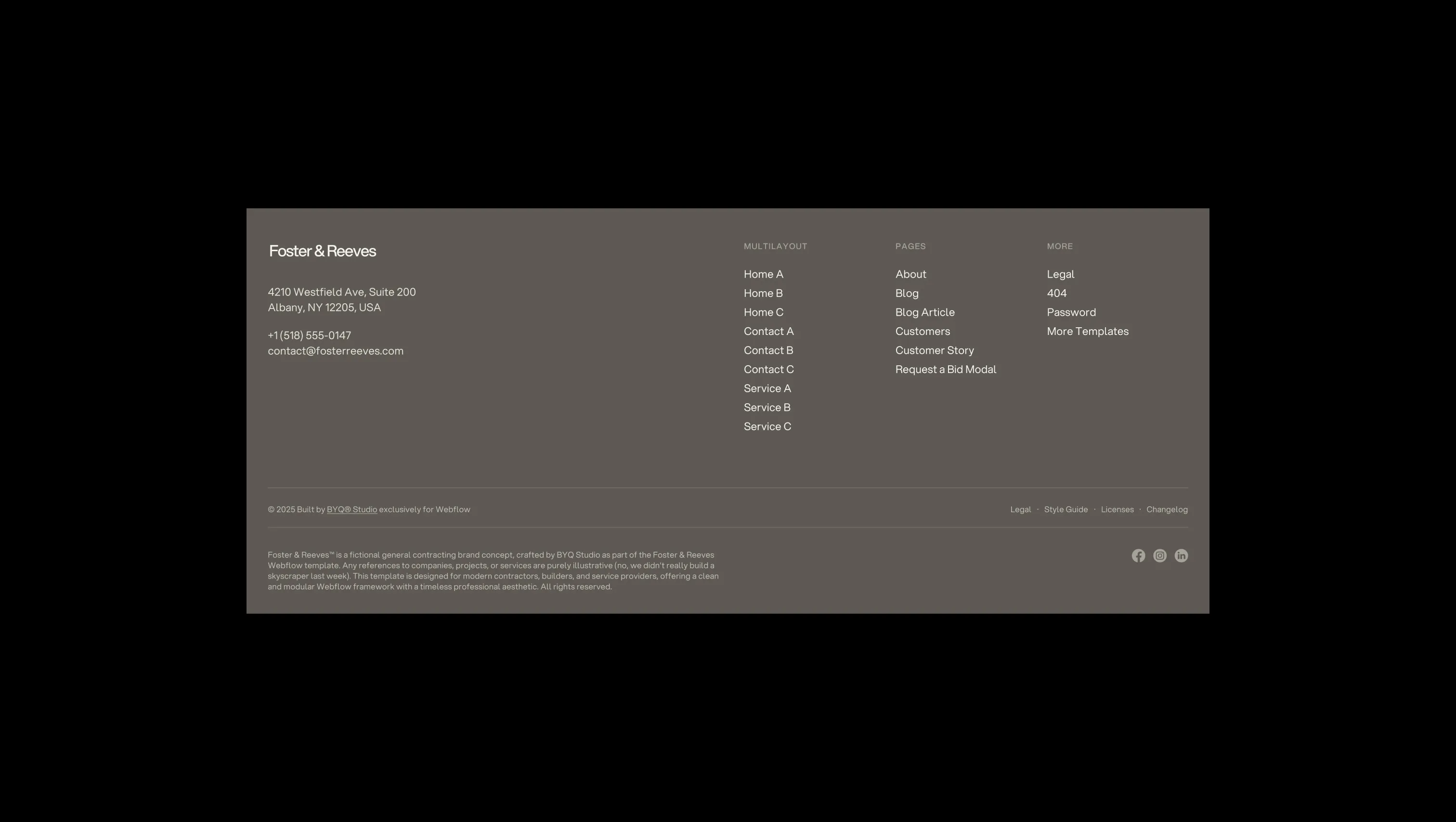 Company Footer with Mobile Accordion