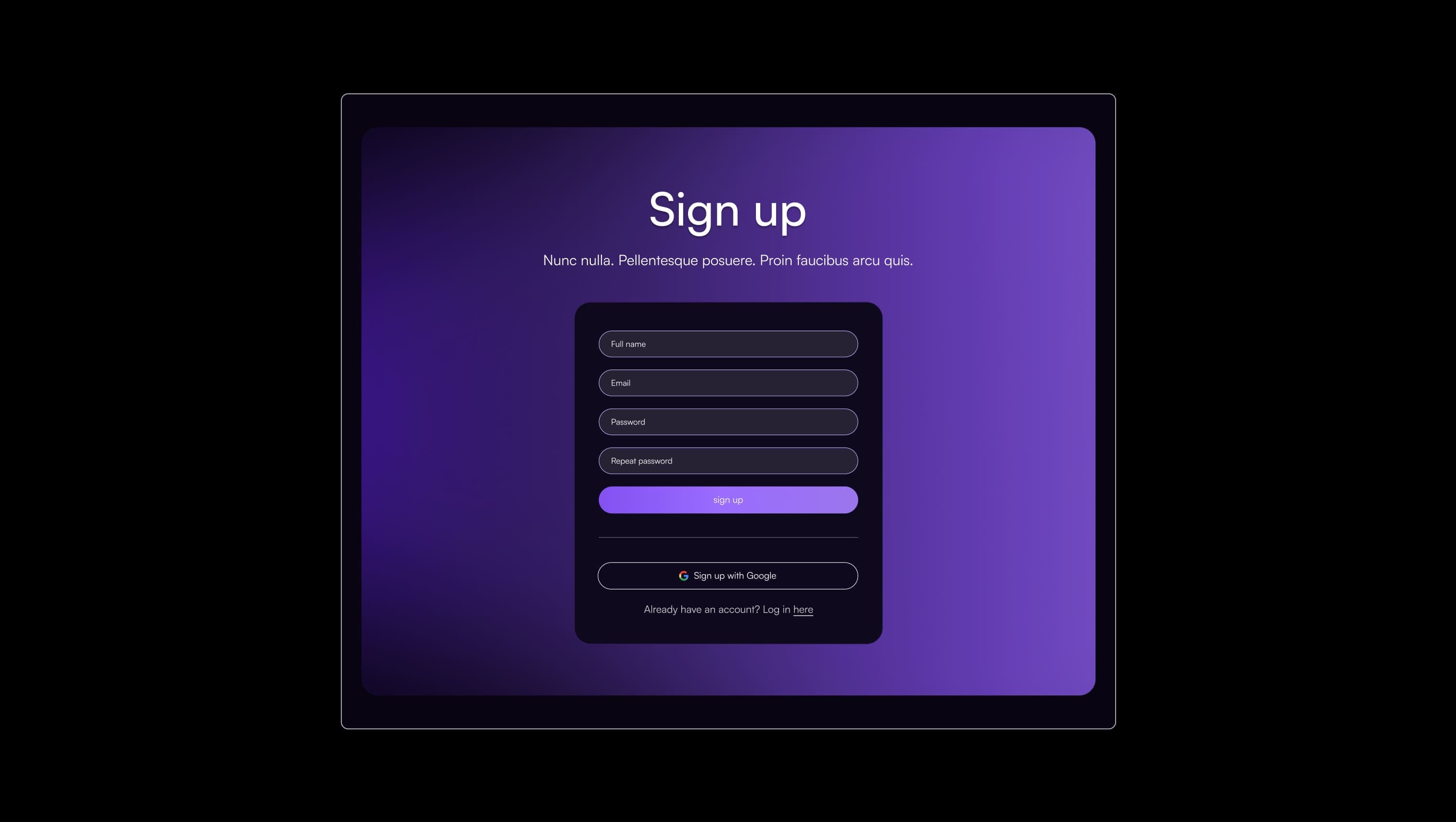 Sign Up Form Section
