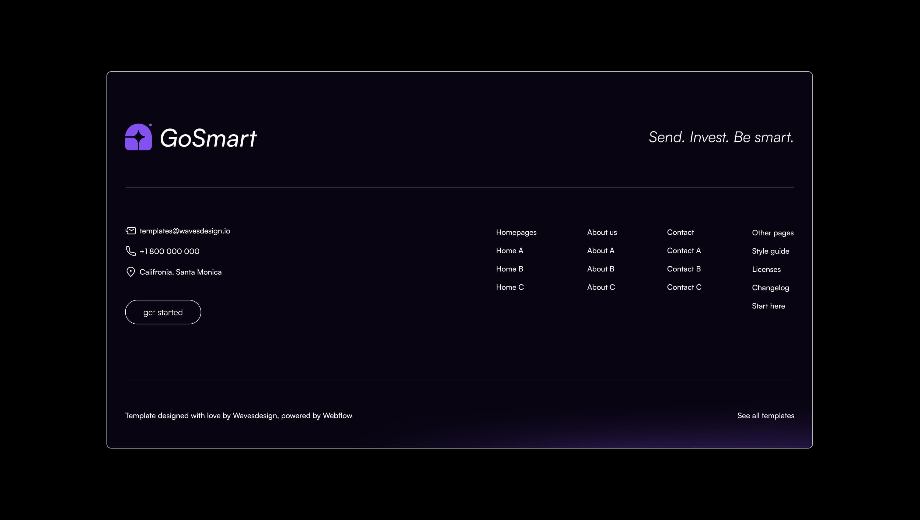 Footer with Logo, Contact and Links