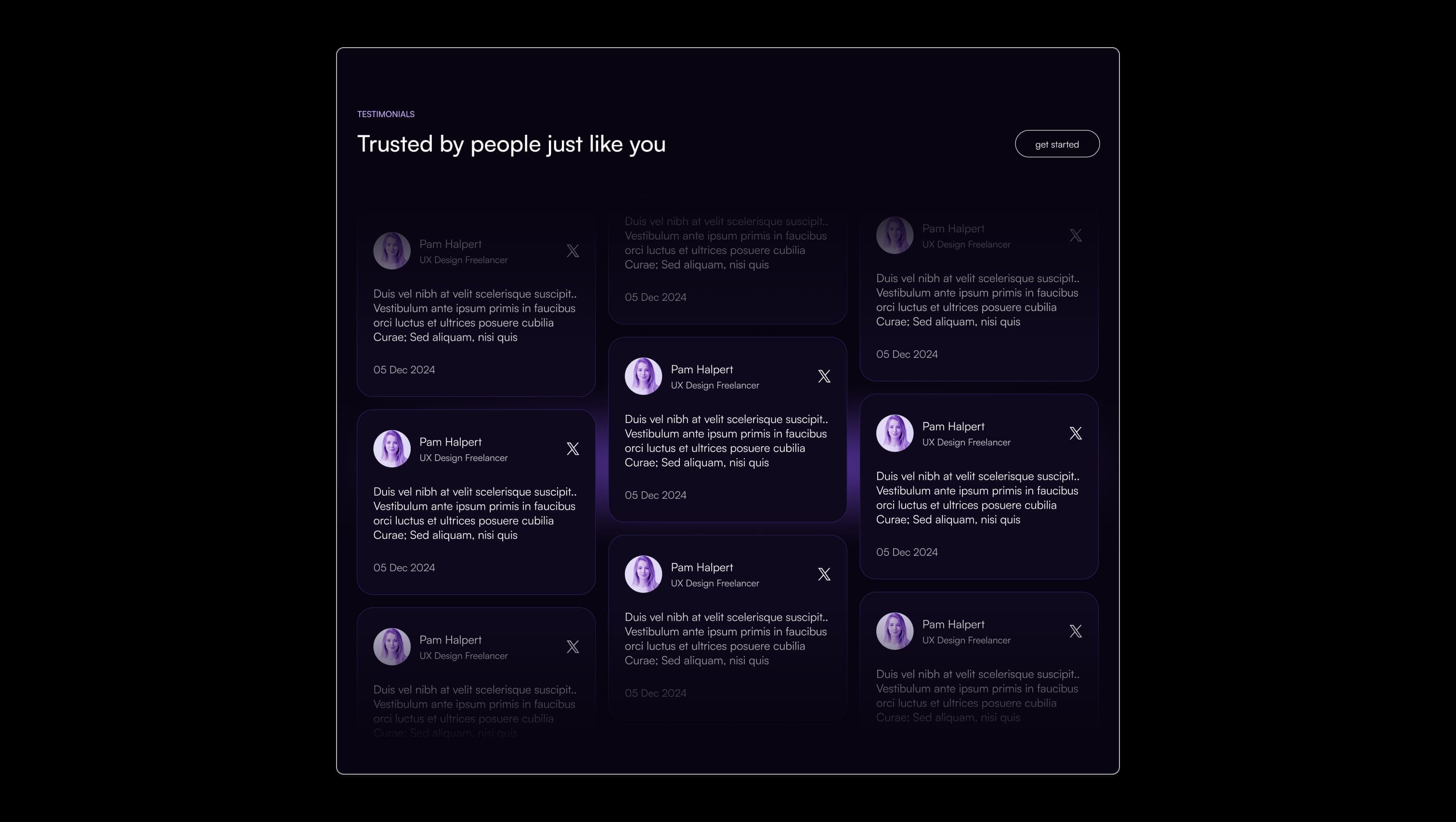 Testimonials with 3-Column Marquee