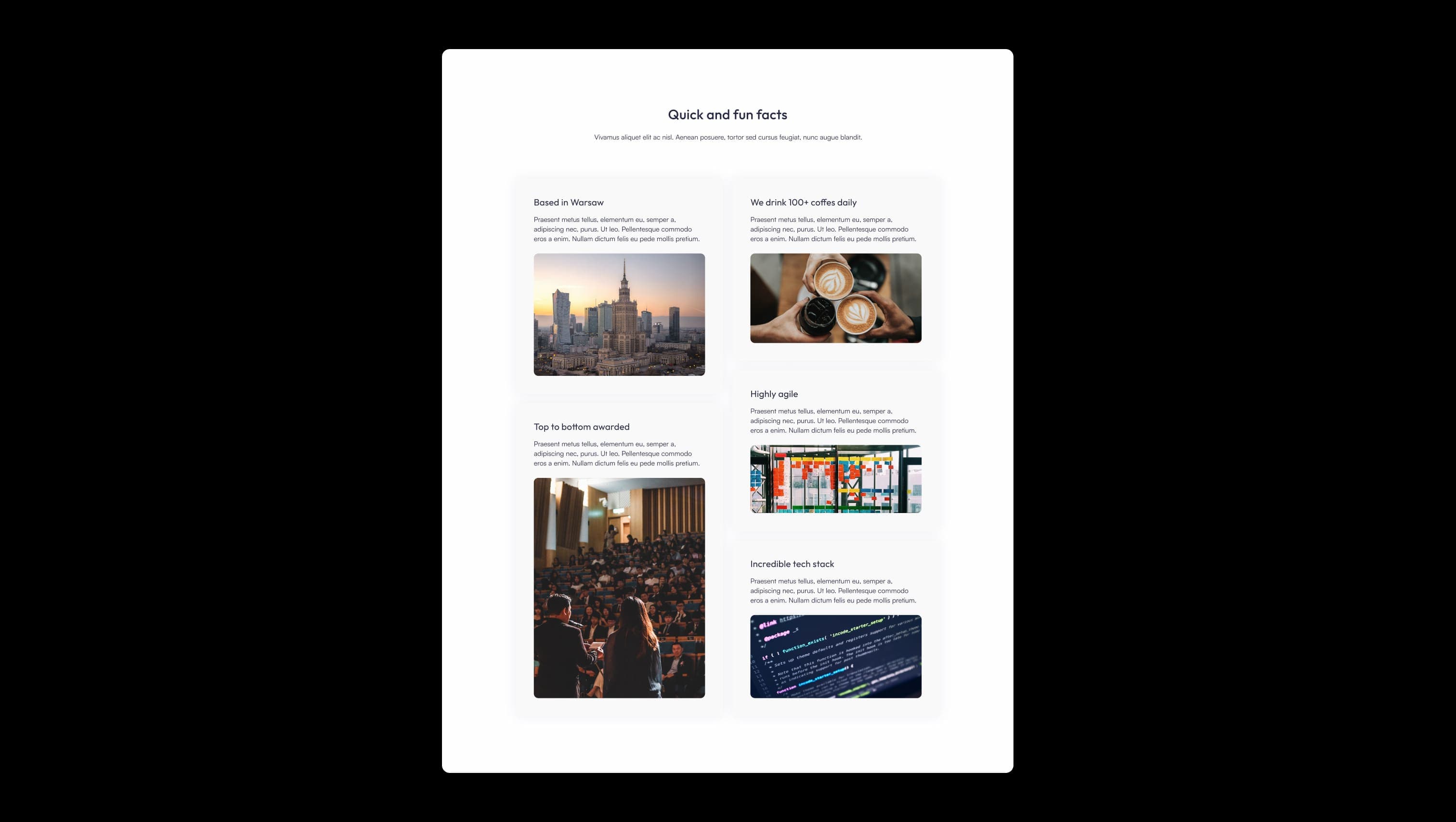 Company Quick Facts Grid