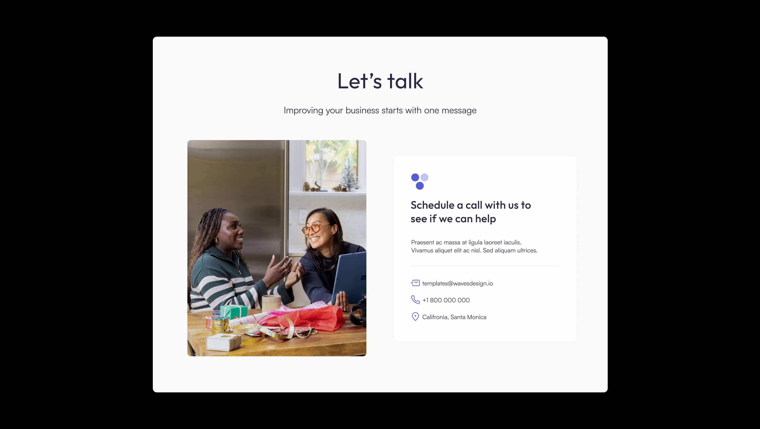 Contact Split with Info