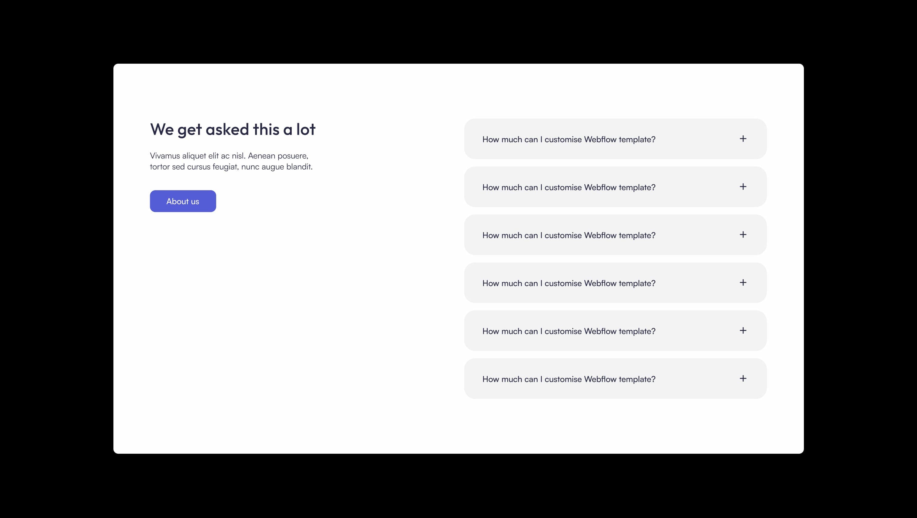 FAQ Section with Accordion